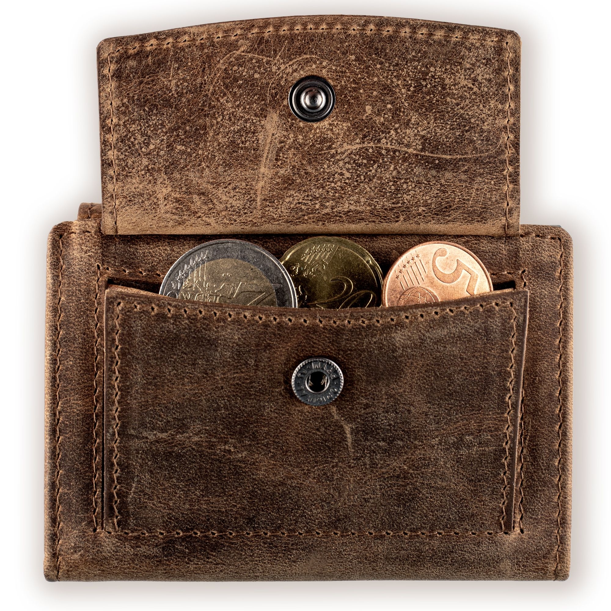 Card Case with Coin Pocket - Hunter Brown | Culinaris Wallet