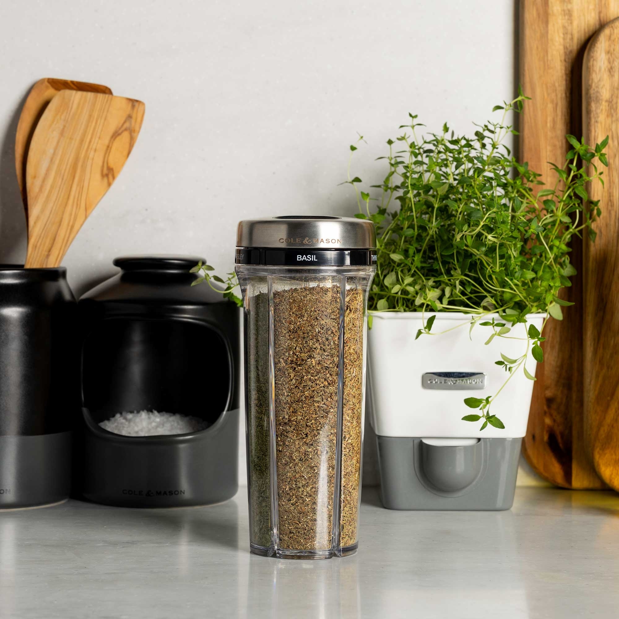 COLE & MASON - Saunderton Herb Jar | partially filled
