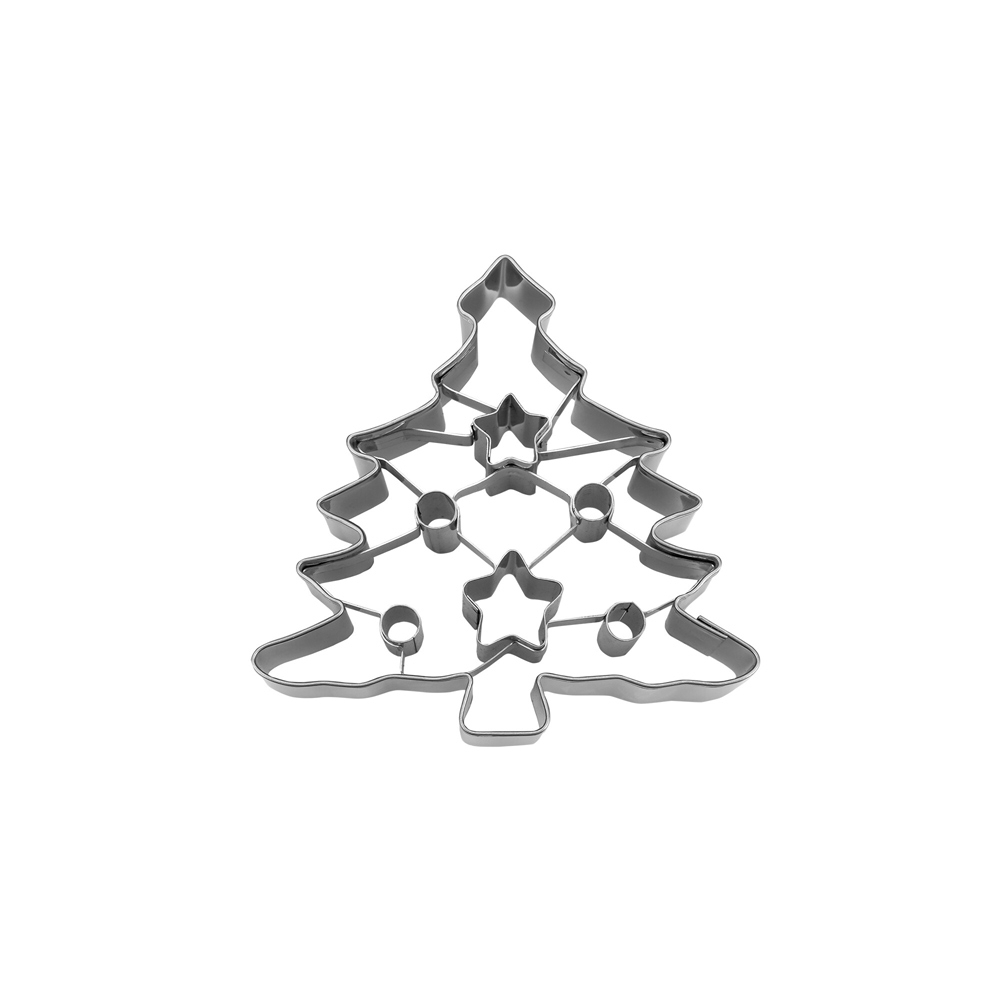 Städter - Ausstecher  Tannenbaum - mit Stern- und Kreis-Aussparung - 8 cm