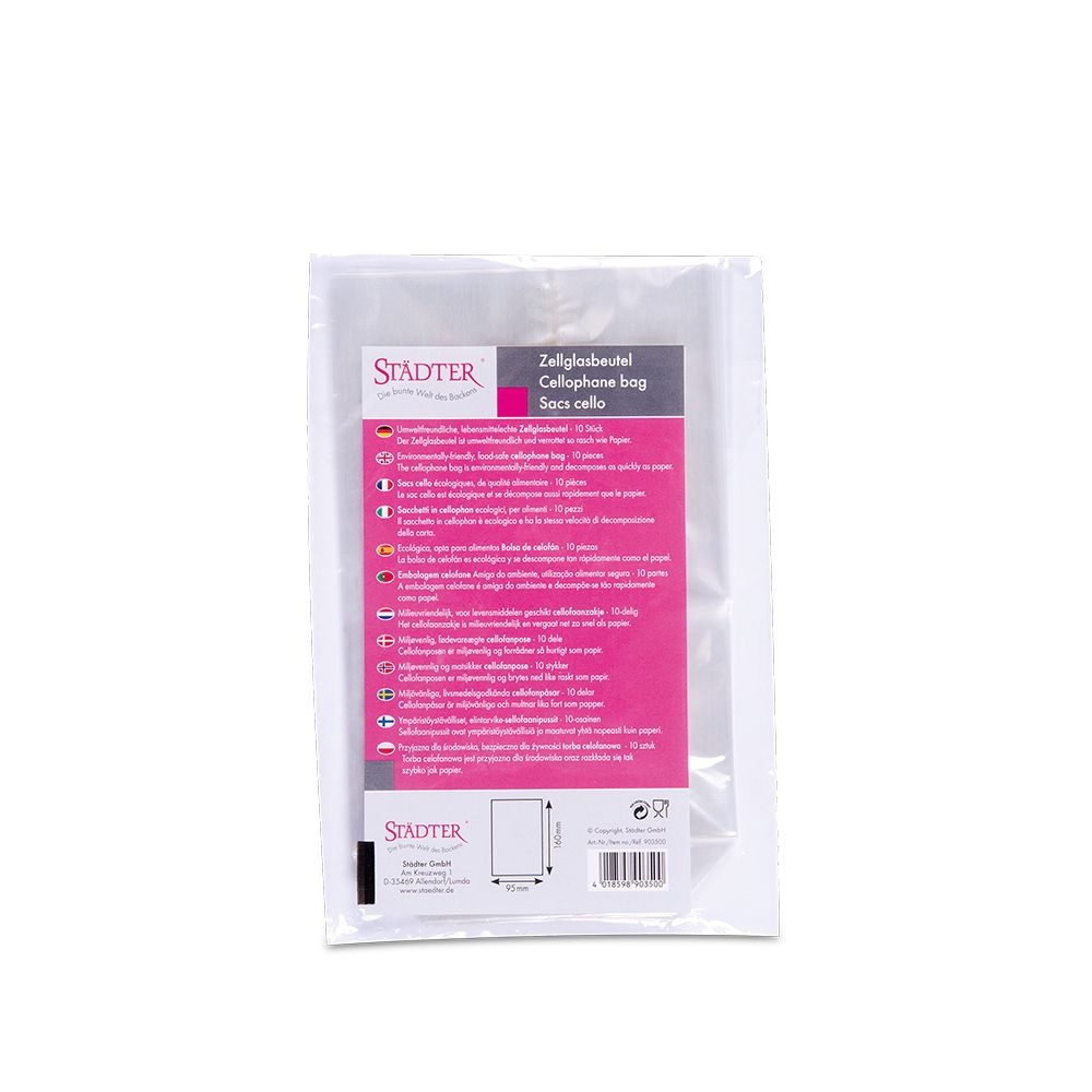 Städter - Cellophane bag - transparent - 10 pieces - 9.5 x 16 cm Städter - Cellophane bag - transparent - 10 pieces - 9.5 x 16 cm