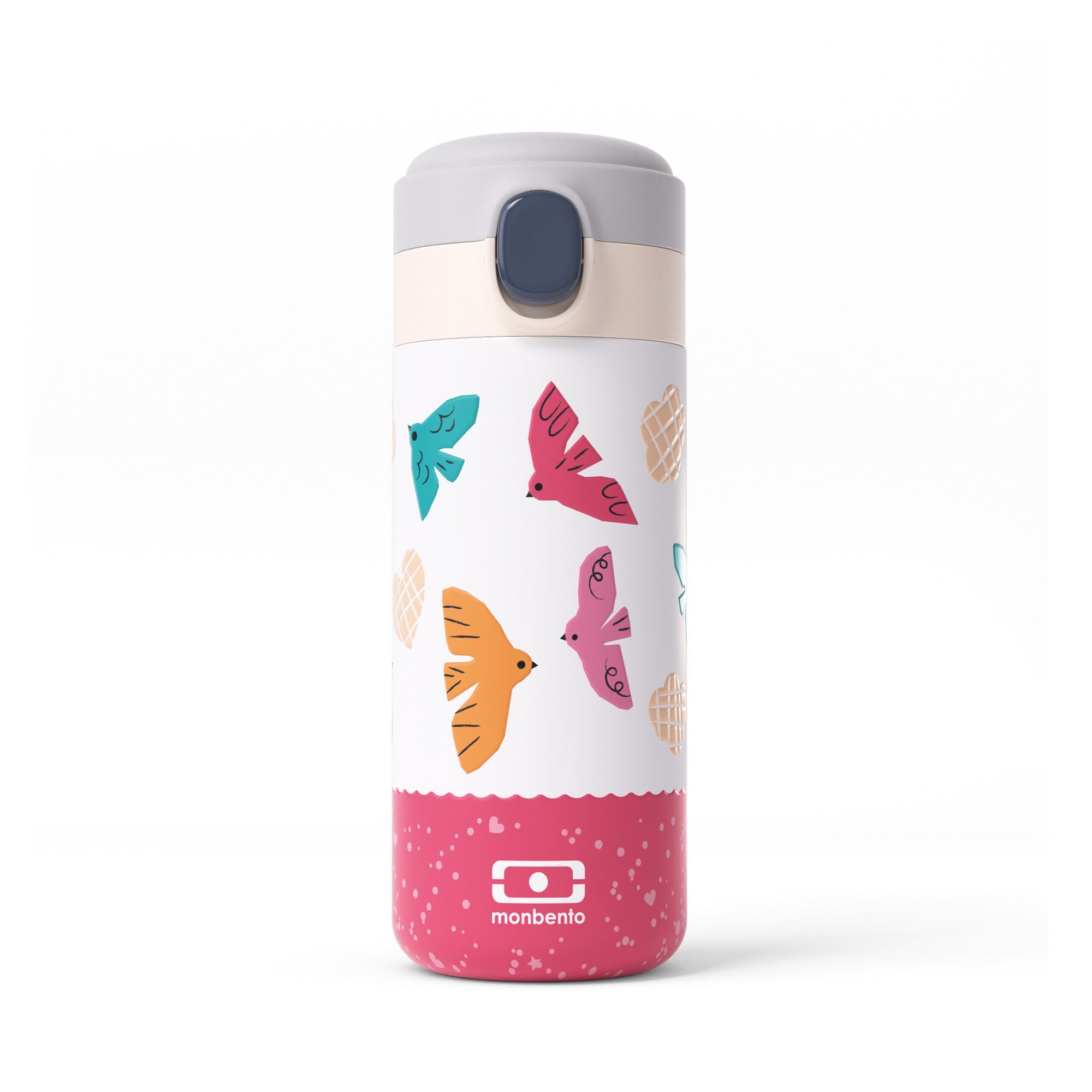 monbento - MB Pop rosa Birds - kompakte isotherme Flasche monbento - MB Pop rosa Birds - kompakte isotherme Flasche