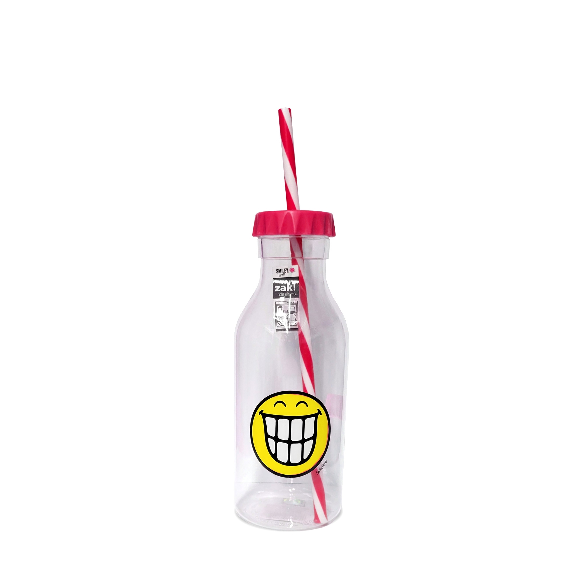 zak!designs - Soda bottle 550ml, pink/grinning face zak!designs - Soda bottle 550ml, pink/grinning face