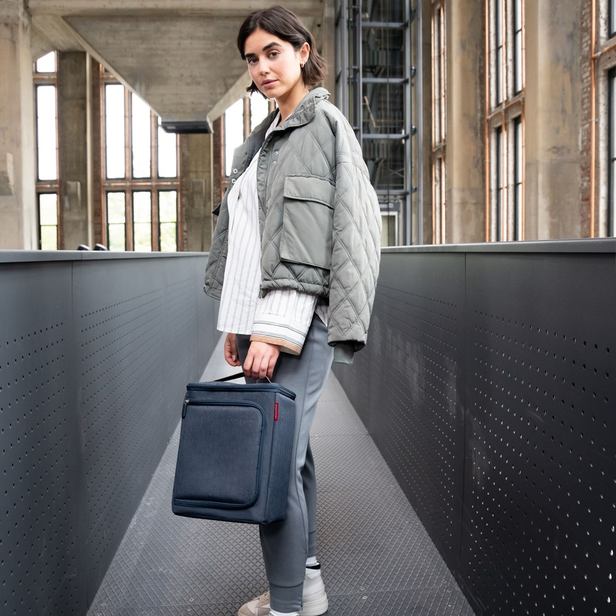 reisenthel - coolerbox - herringbone dark blue