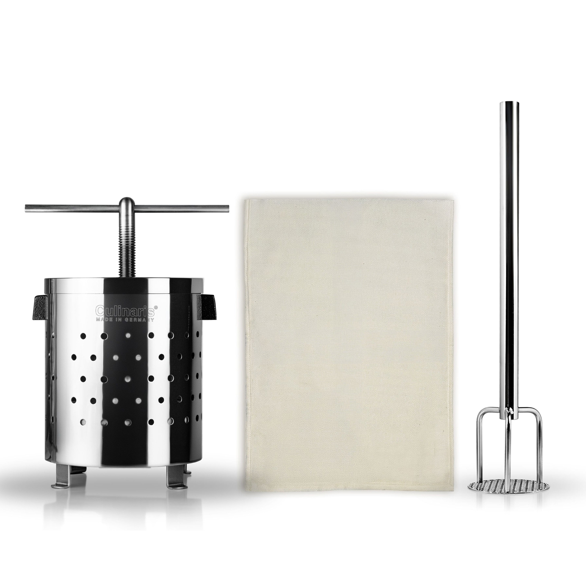 Kloßpresse klein + Presssack + Kartoffelstampfer | Culinaris