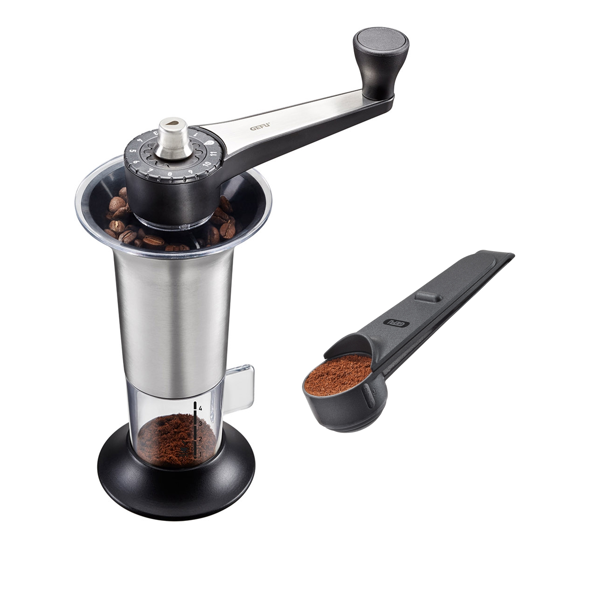 Gefu - coffee grinder Lorenz + coffee measure Moreno