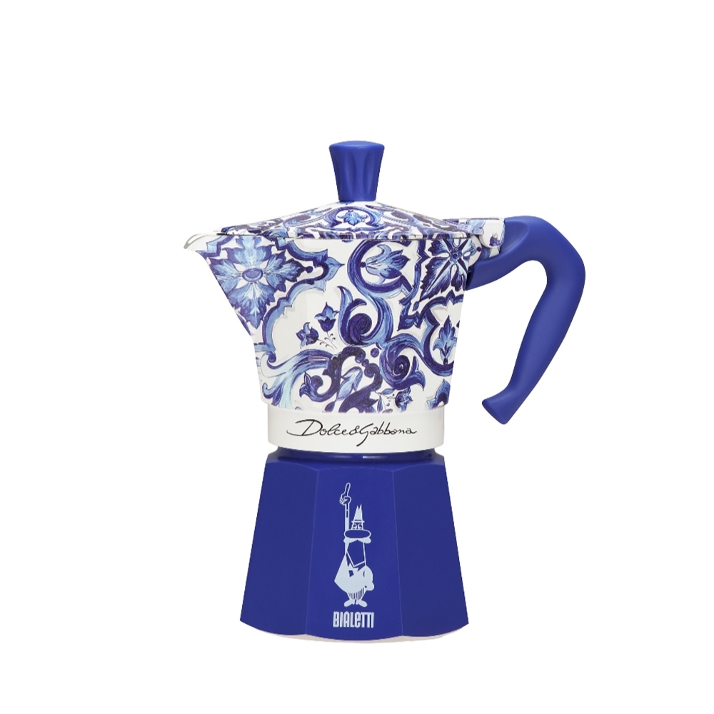 Bialetti - Espressokocher Moka Express 6 Tassen im Set - Dolce & Gabbana Blu Mediterraneo