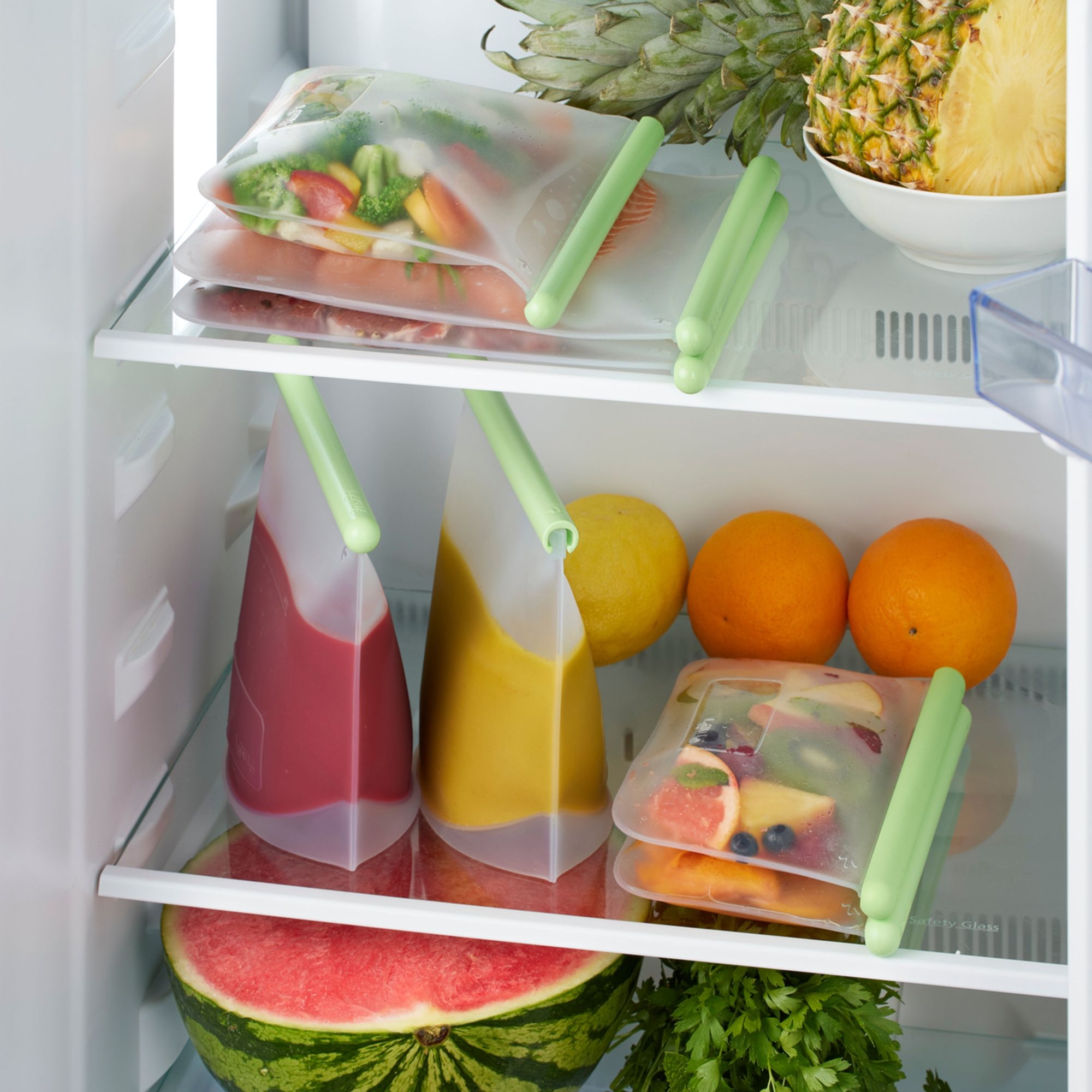 Lékué - Reusable silicone bags, set of 3 green