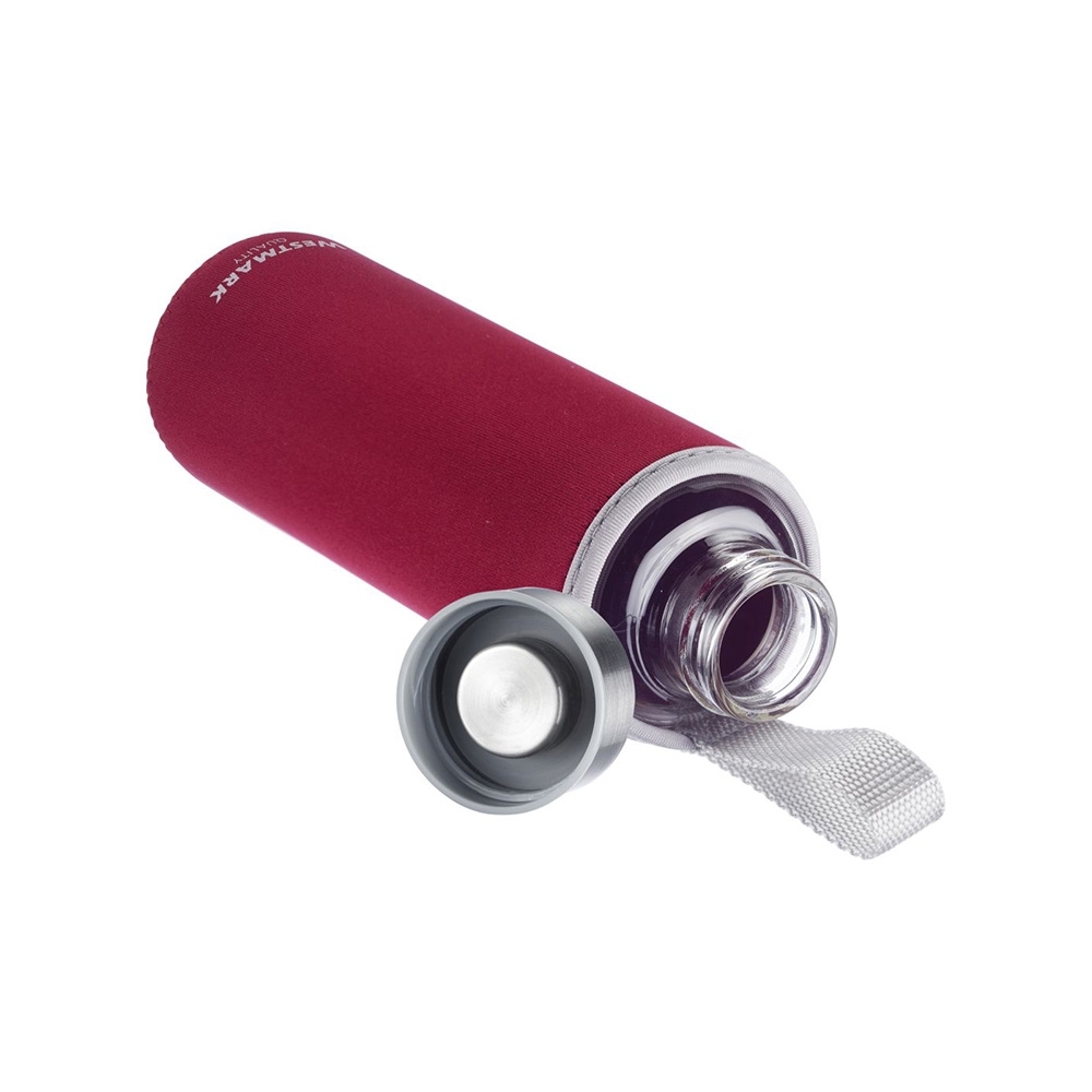 Westmark -  Trinkflasche »Viva« aus Glas mit Cover 0,55 L - rot