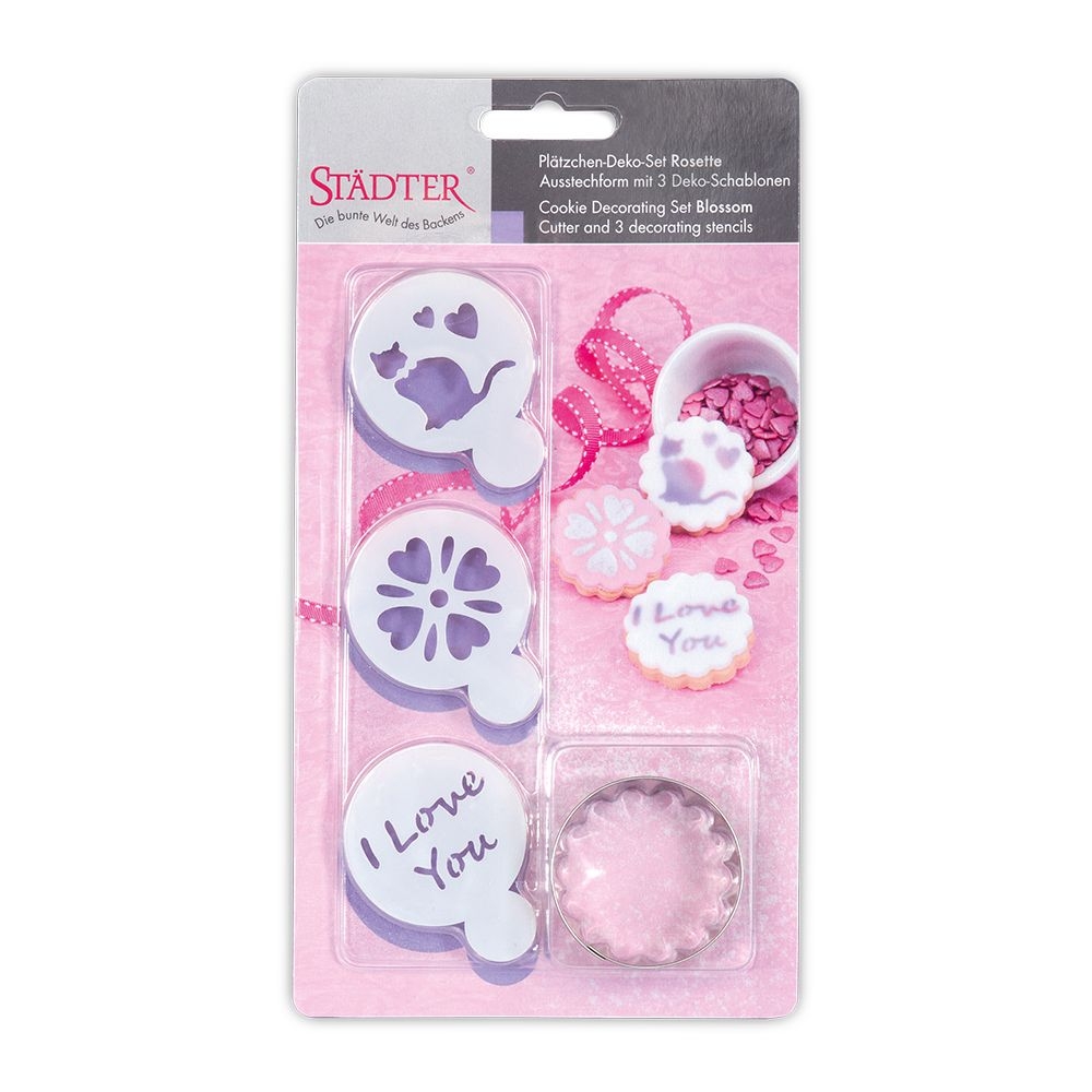 Städter - Cookie Deco Set rosette - 4 cm - Set of 4 pieces Städter - Cookie Deco Set rosette - 4 cm - Set of 4 pieces