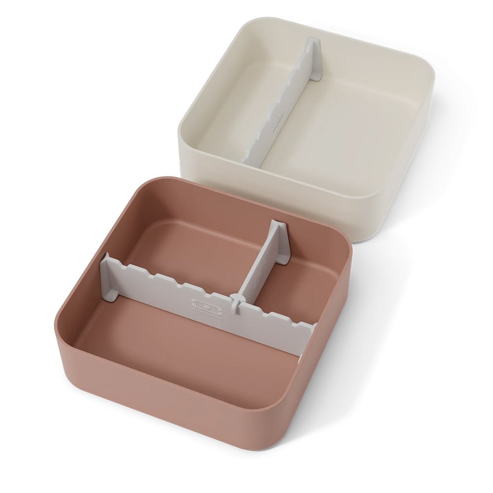 monbento - Flex lunchbox with compartments and cutlery, pink moka