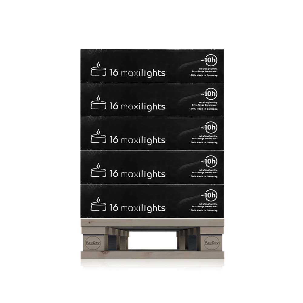 Qult Farluce Maxilights - 1/2 pallet with 240 pcs. a 16 tea lights Ø 56 x 27 mm