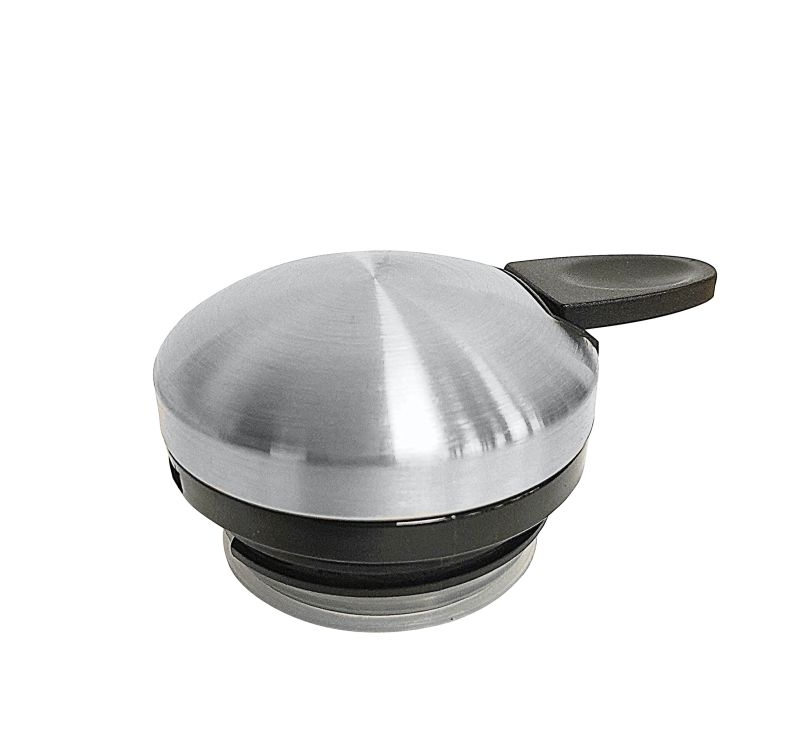 Round stainless steel flask lid with handle