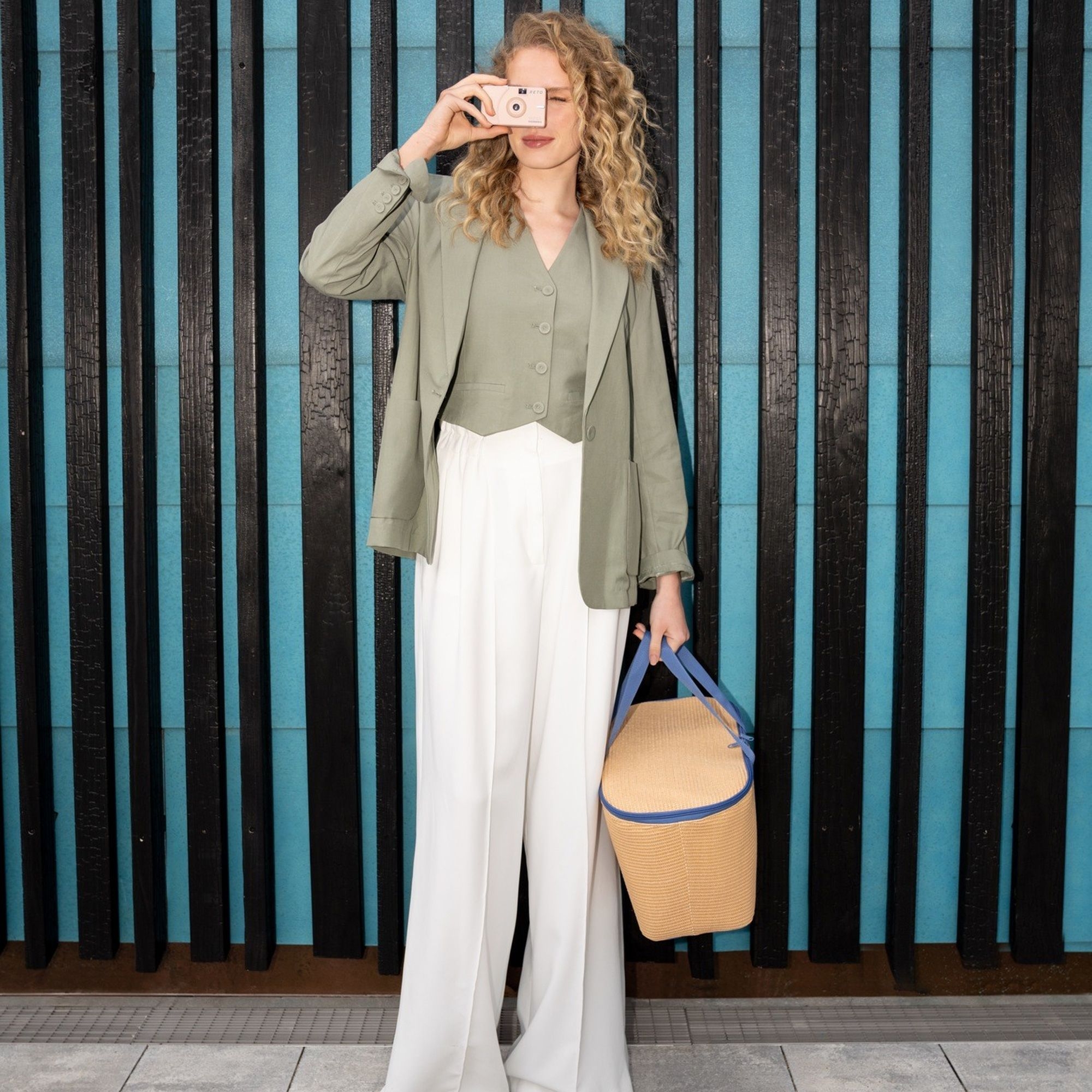 reisenthel - coolerbag - raffia blue