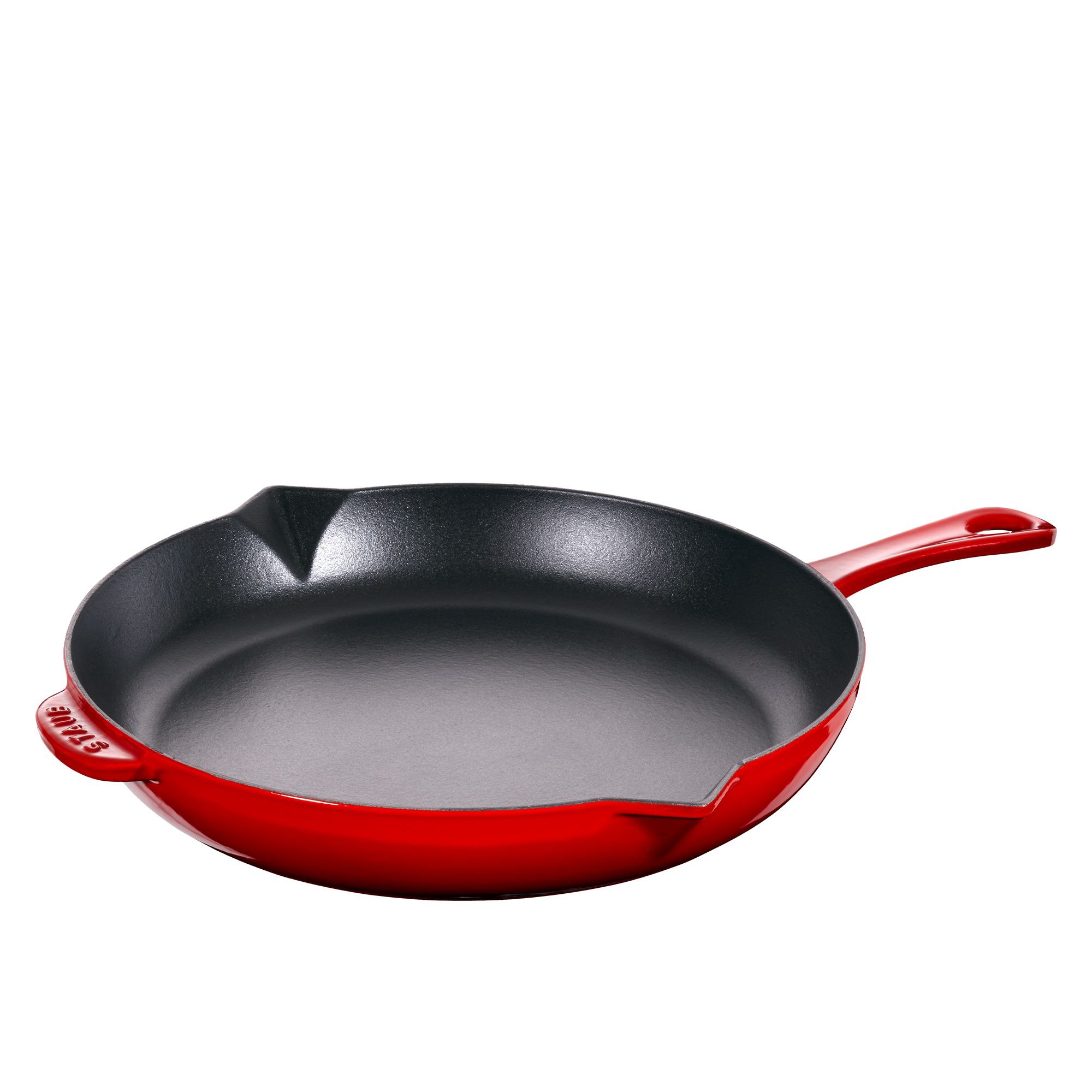 Staub - Frying pan with spout, 26 cm | cast iron | cherry red | round