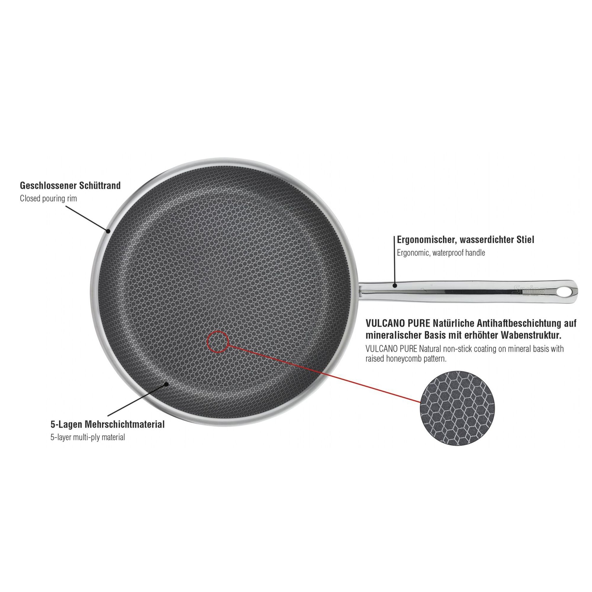 Spring - frying pan VULCANO CUT RESIST PURE - 28 cm