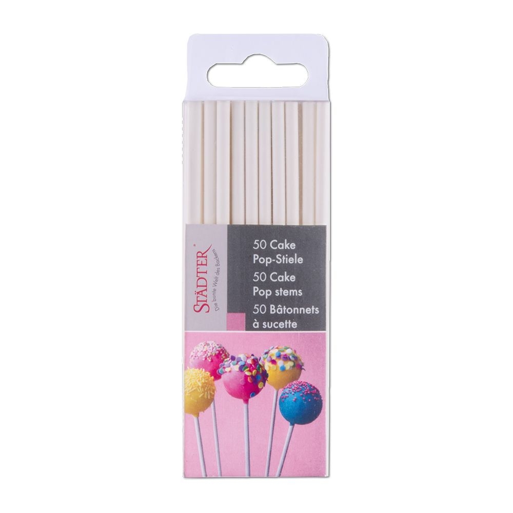 Städter - Cake-Pop-Stiele - Weiß - 50 Stück - verschiedene Größen