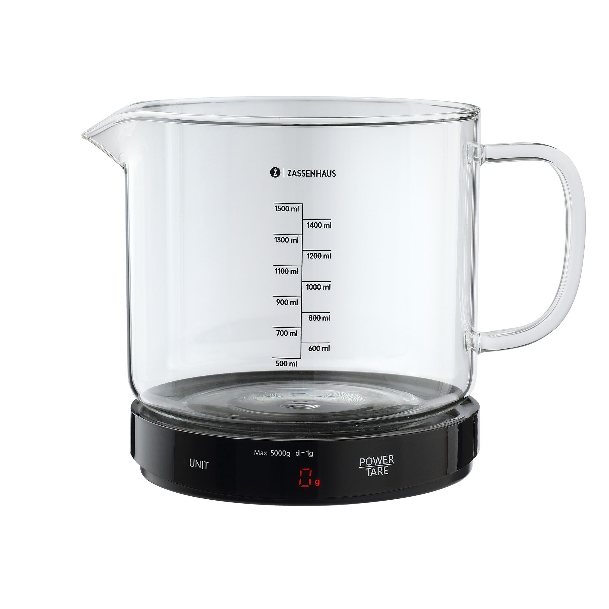 Zassenhaus - Digital Kitchen Scale BAKE with Measuring Cup - black