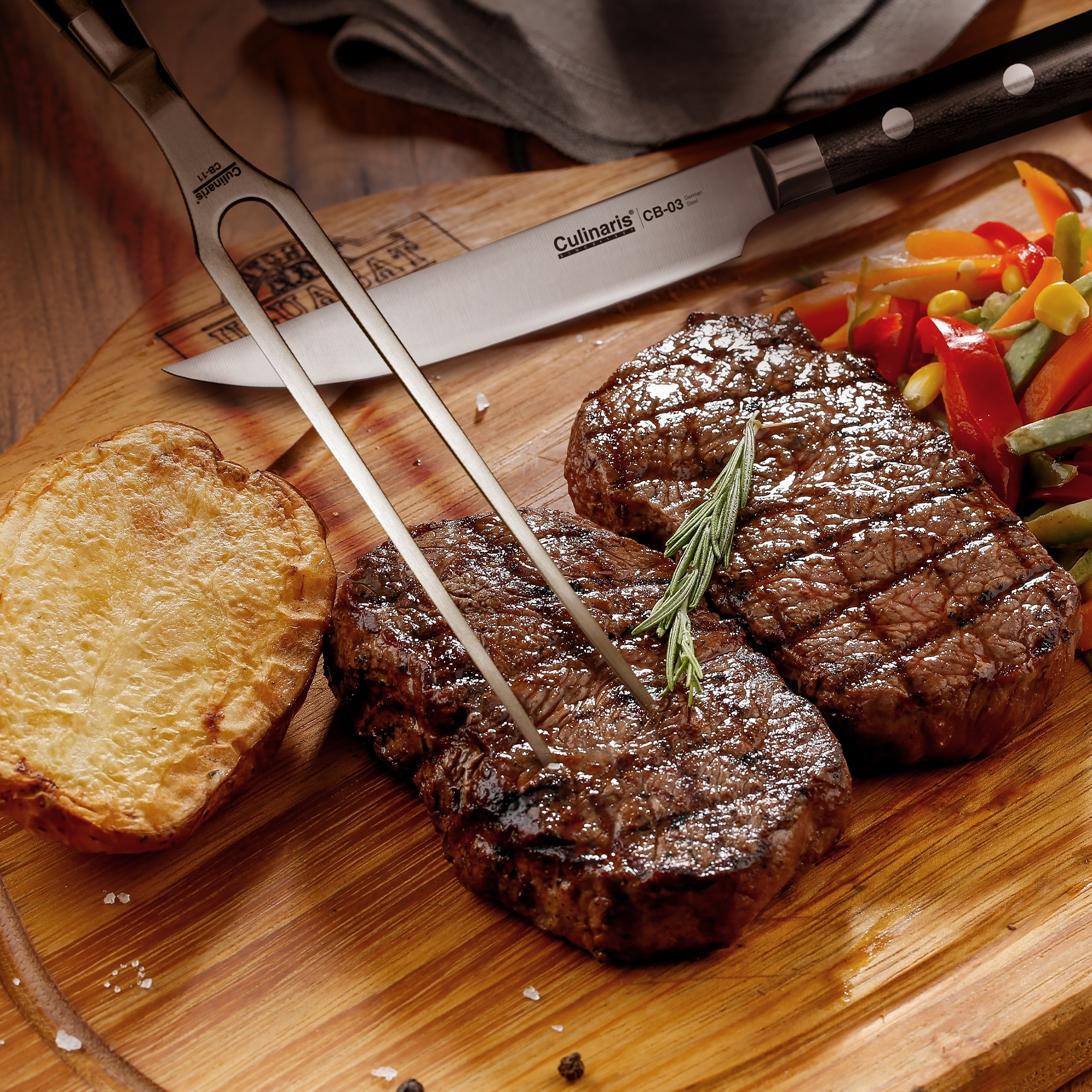 Steak knife set - Black Series - CB-03 - 4 pcs. | Culinaris Steak knife set - Black Series - CB-03 - 4 pcs. | Culinaris