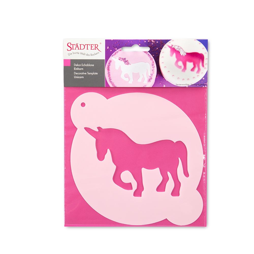 Städter - Decorative stencil - Unicorn - ø 15 cm - white