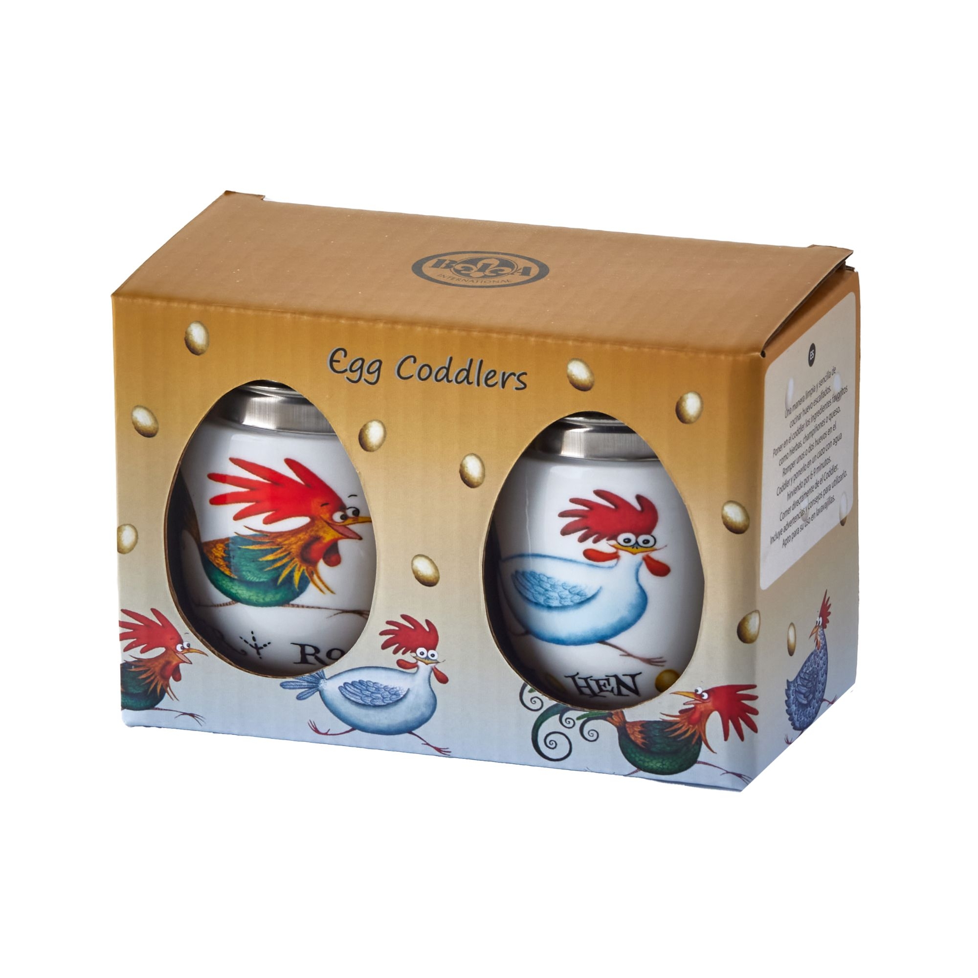 BIA - Set of 2 Egg Coddlers - Chasing Chickens by Clare Mackie