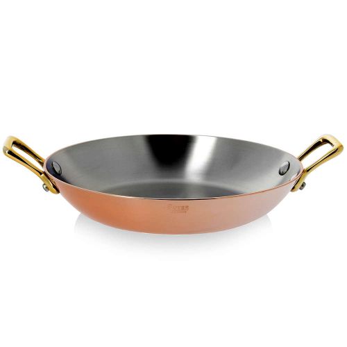 de Buyer - Round Dish with 2 brass handles de Buyer - Round Dish with 2 brass handles