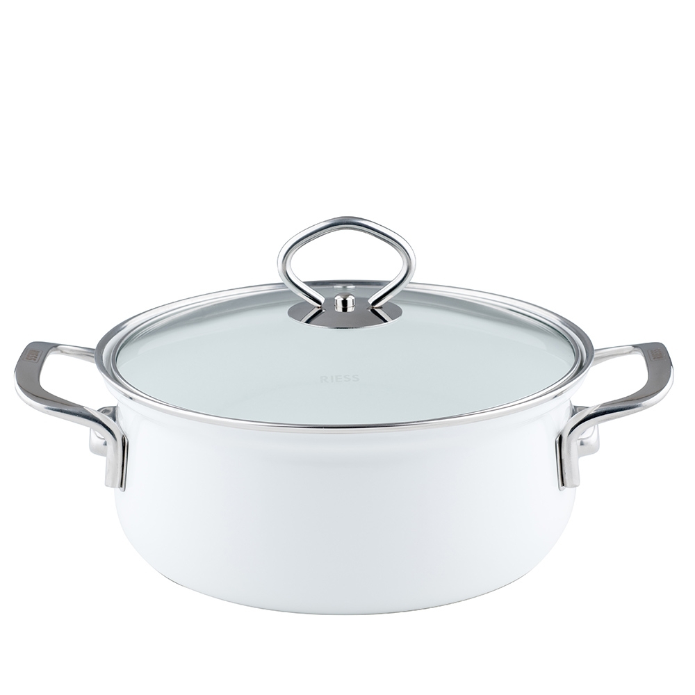 Riess NOUVELLE - Arctic white - Casserole with glass lid