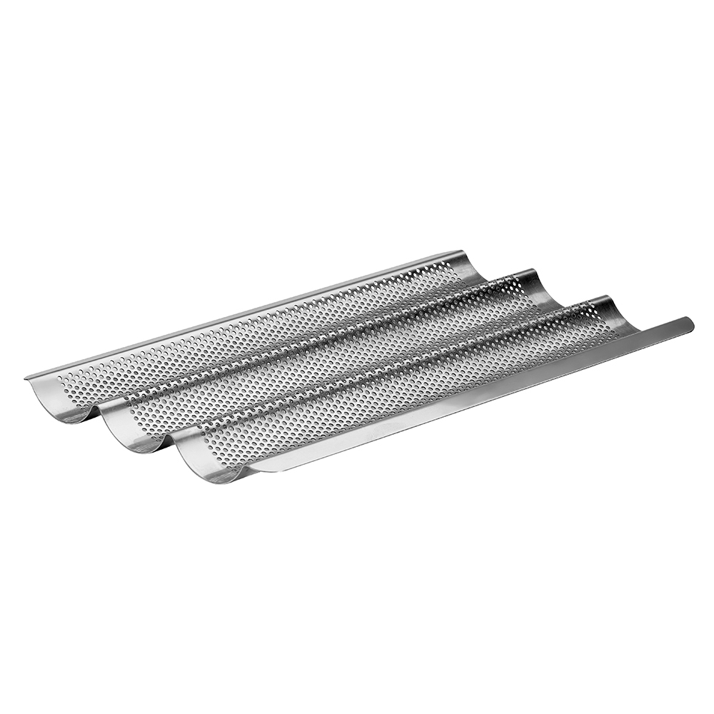de Buyer - Perforated stainless steel mould for 3 baguettes