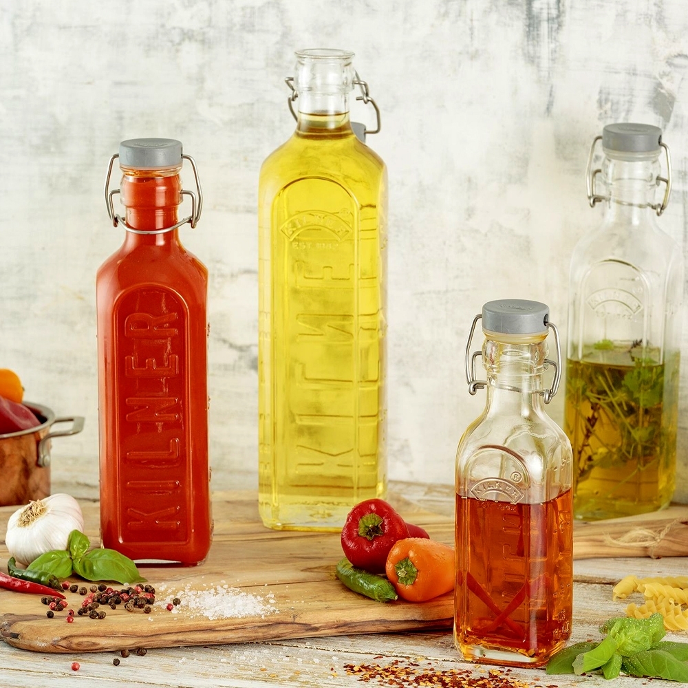 Kilner - Glass bottle with swing top | square | 1 L Kilner - Glass bottle with swing top | square | 1 L