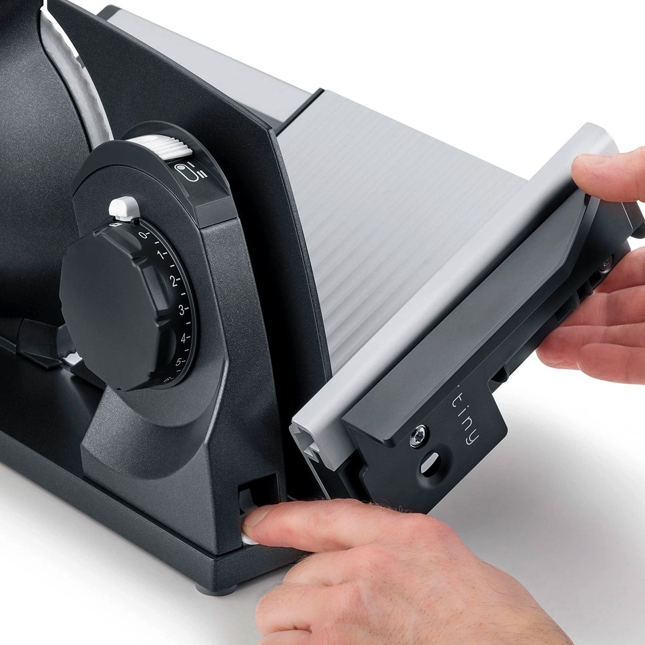 Graef - Foldable slicer Mytiny - serrated blade | Iron stone grey