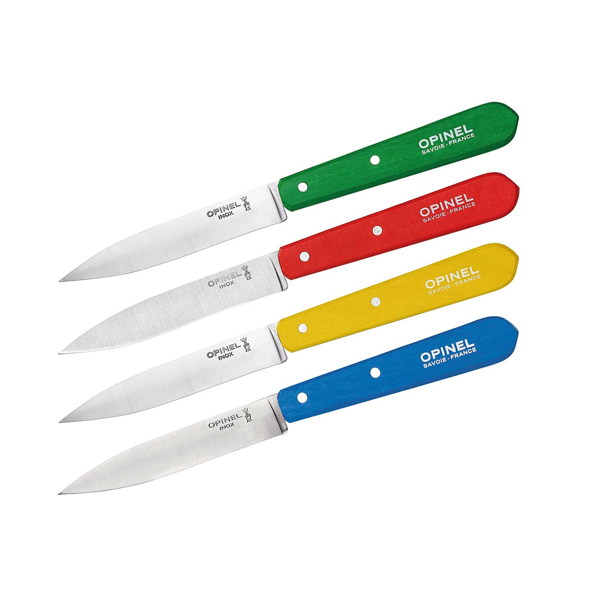 Opinel kitchen knives No 112 CLASSIC, 4-piece, coloured