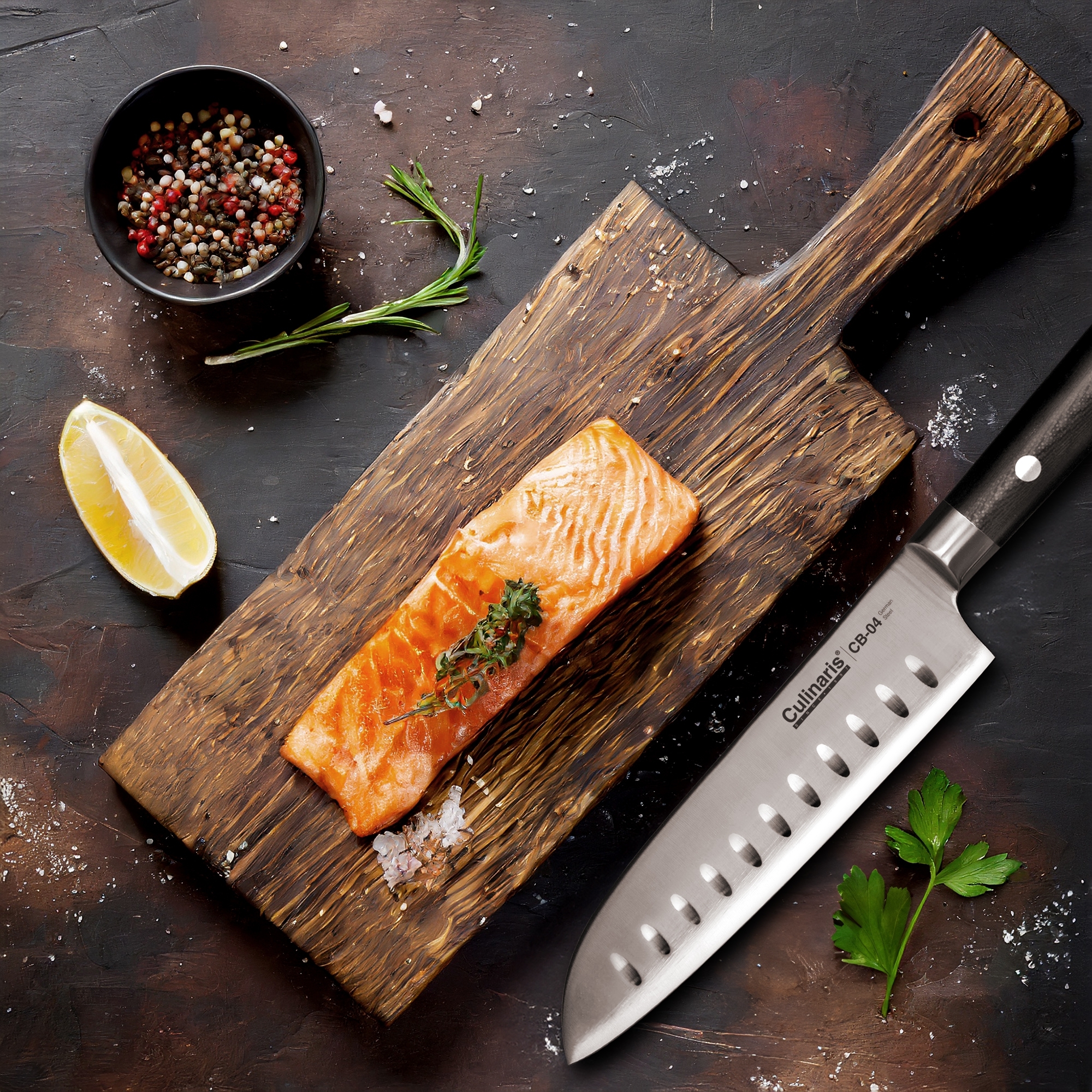 Santoku klein - Black Serie - 13 cm - CB-04 | Culinaris Santoku klein - Black Serie - 13 cm - CB-04 | Culinaris
