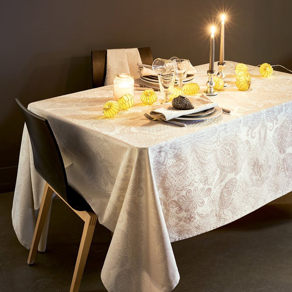 Garnier-Thiebaut Tablecloth - Mille Isaphire Uni Parchemin - oB - different sizes