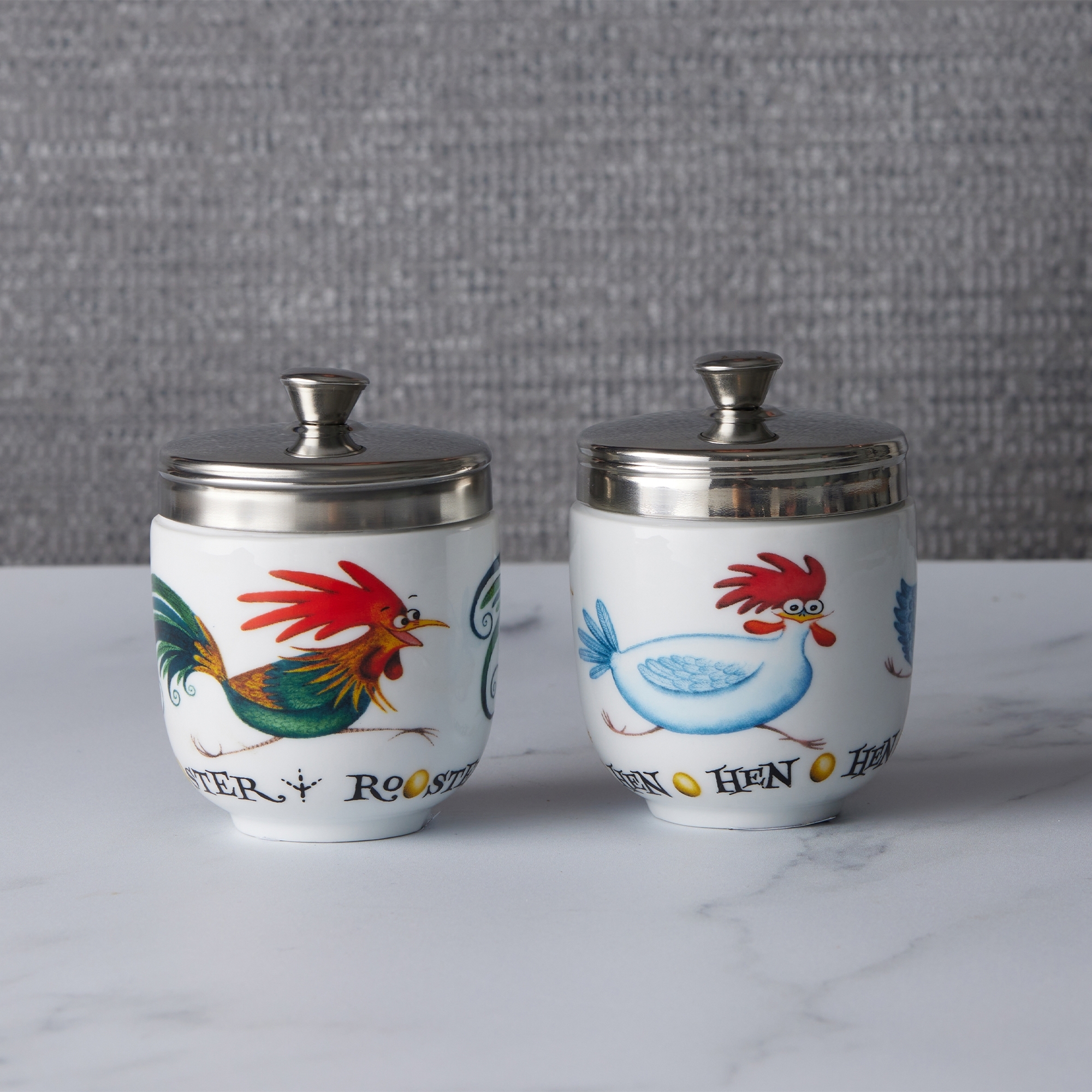 BIA - Set of 2 Egg Coddlers - Chasing Chickens by Clare Mackie