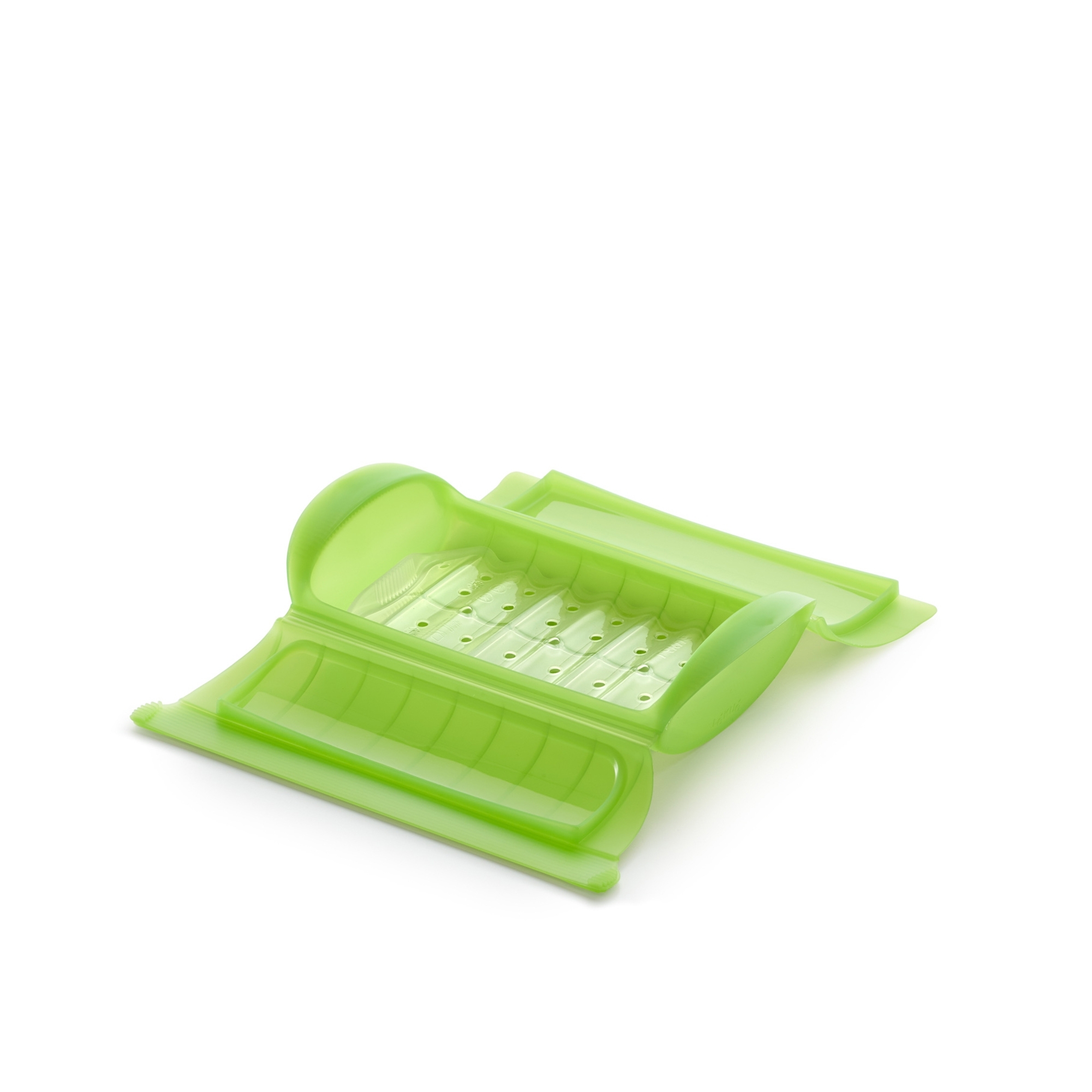 Lékué - MW steamer with shelf, 1-2 portions, green