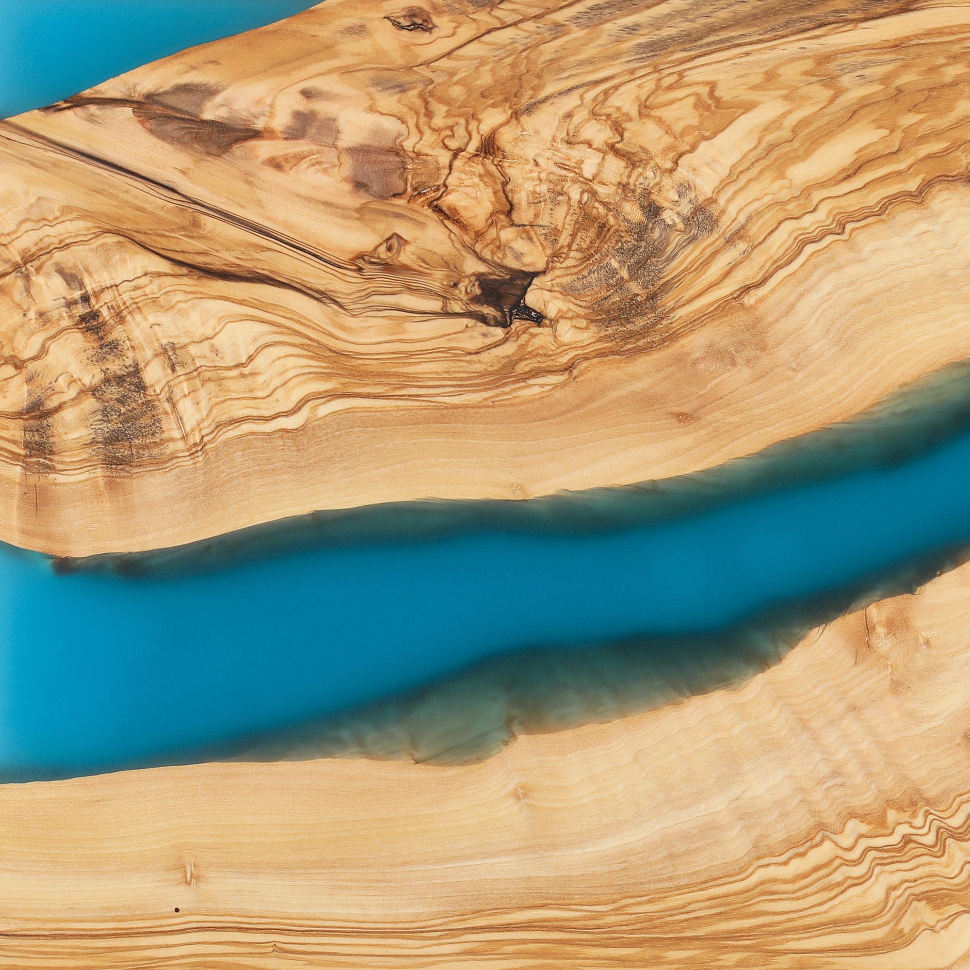 Zassenhaus - Servierbrett - Olivenholz - 45 x 22 x 1,5 cm - blau