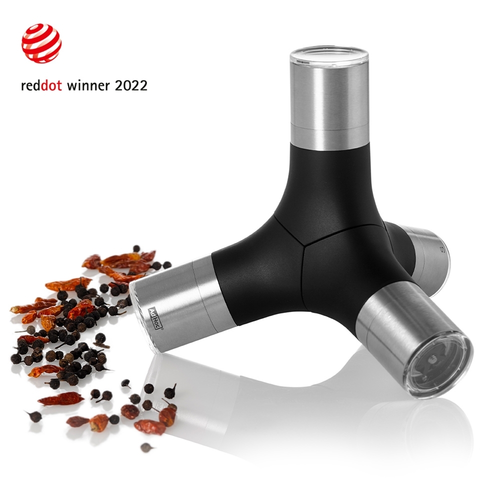 AdHoc GIANT magnetische 4in1 Gewürzmühle für Pfeffer, Salz,