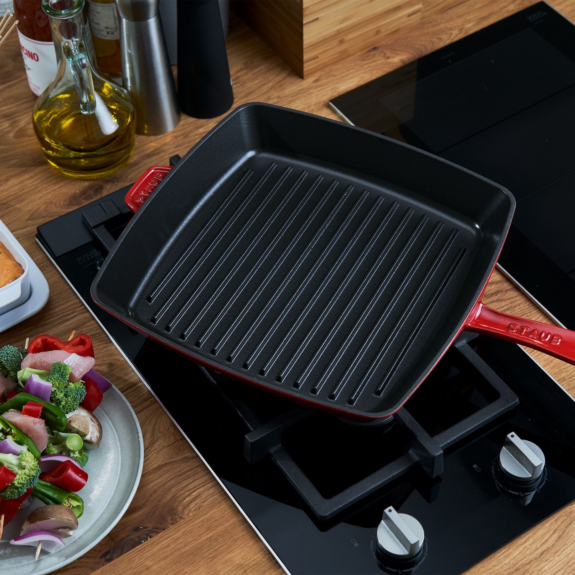 STAUB - grill pan | square | 30 cm | Red STAUB - grill pan | square | 30 cm | Red