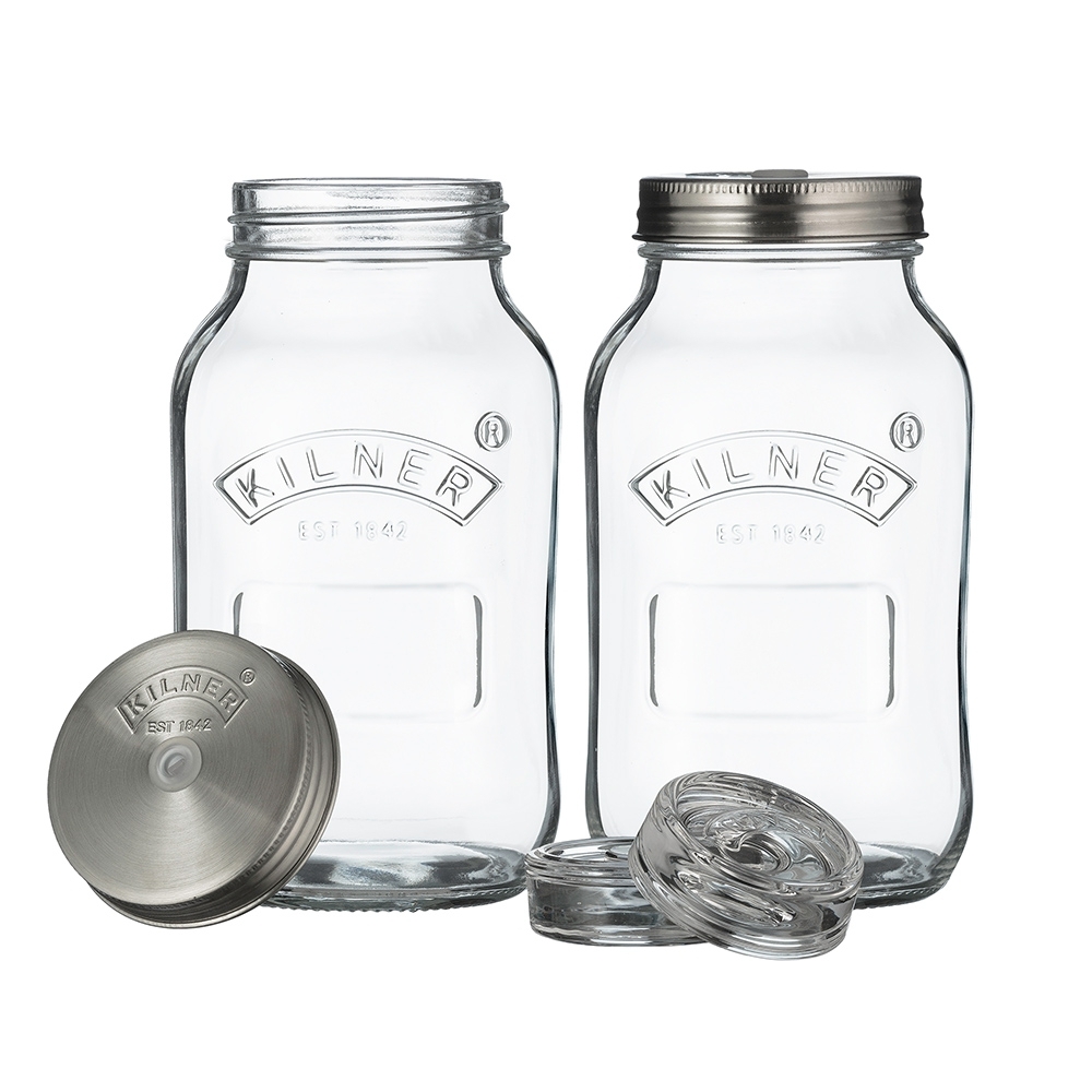 Kilner - 1 Litre Fermentation Jars - Set of 2 Kilner - 1 Litre Fermentation Jars - Set of 2