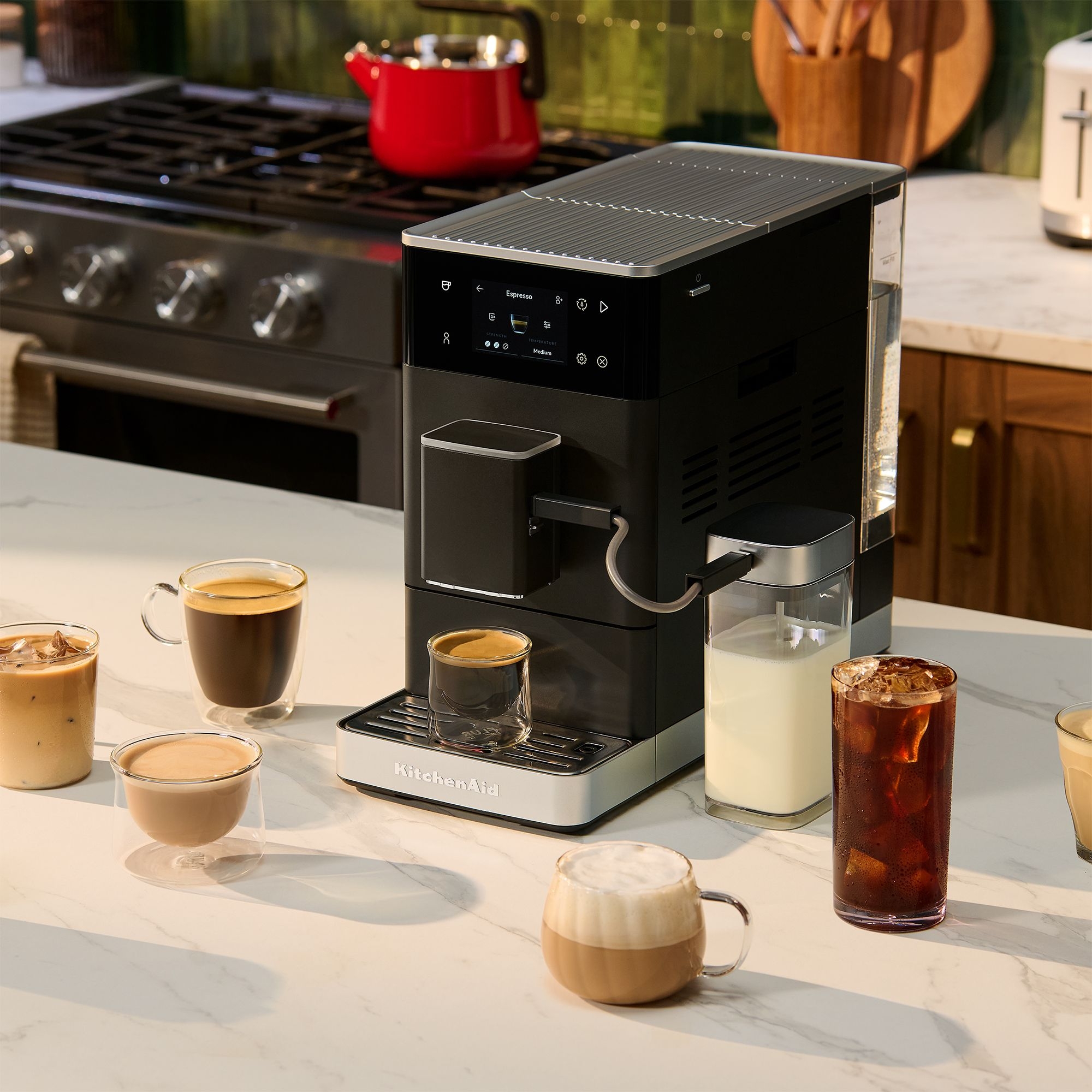 KitchenAid - Kaffeevollautomat KF4 mit Iced Coffee-Funktion - Matt Schwarz