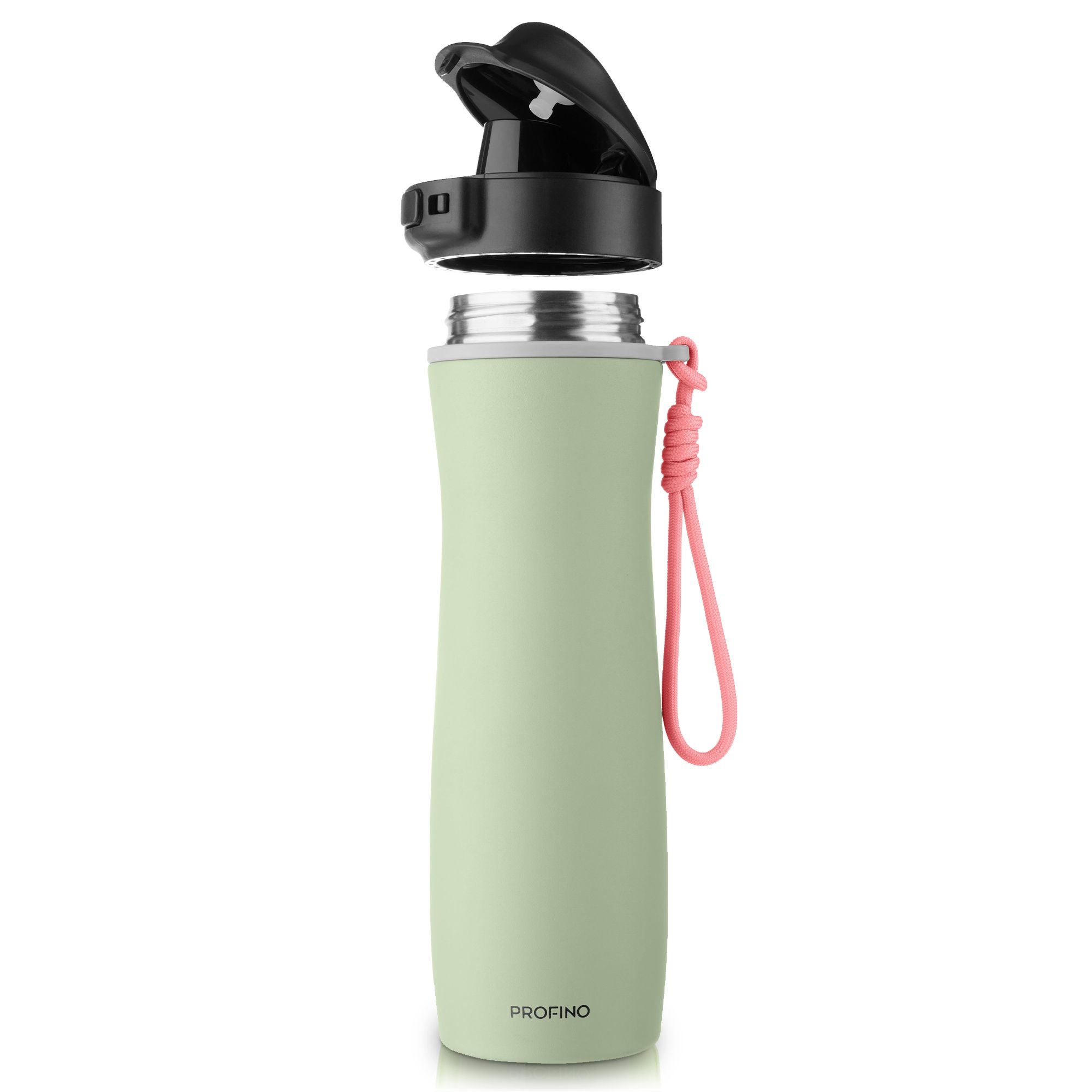 Profino - Stainless steel Active Sports Bottle - 600 ml - Green
