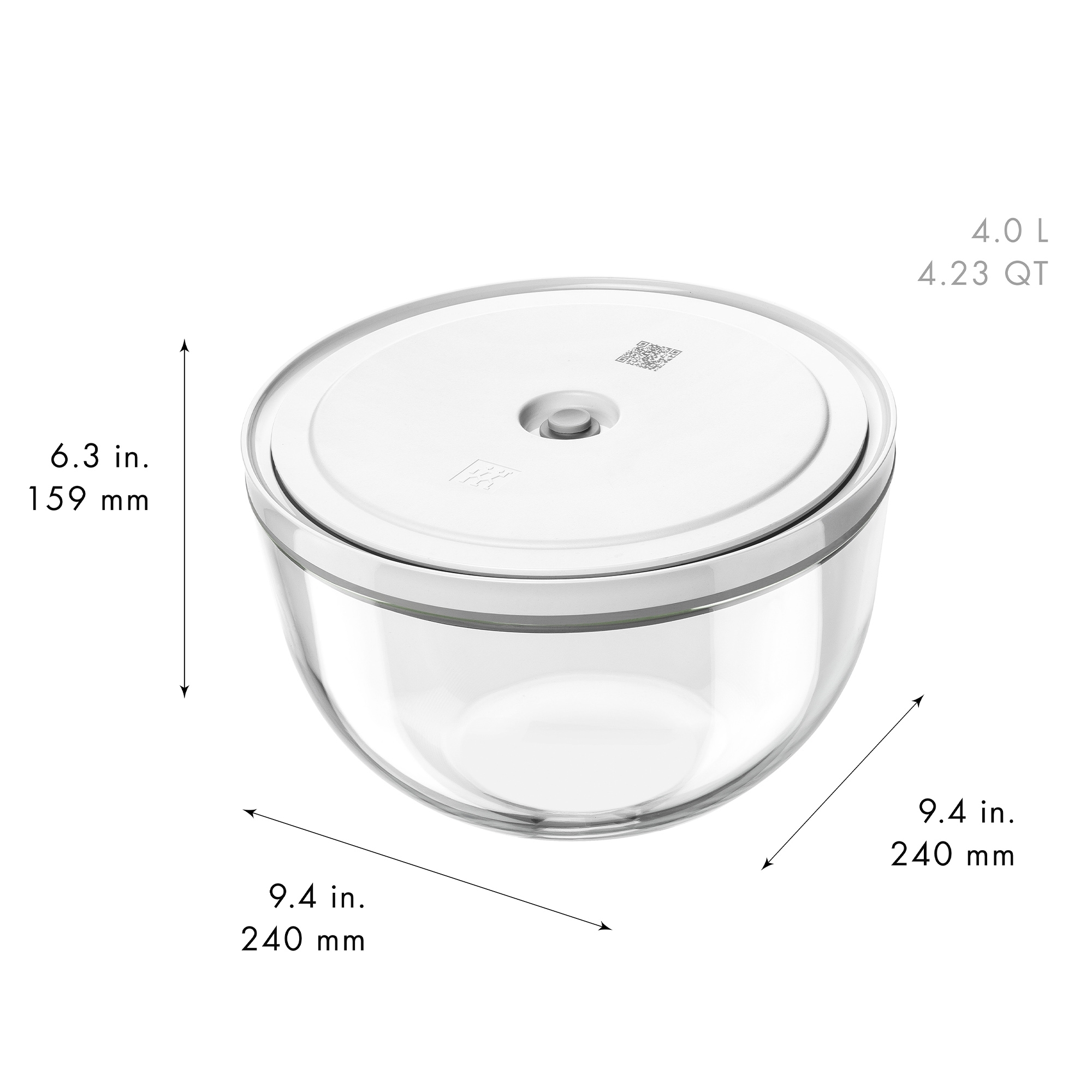 ZWILLING - Vacuum Bowl Set S/M/L | FRESH & SAVE | 6 pcs. | Borosilicate glass