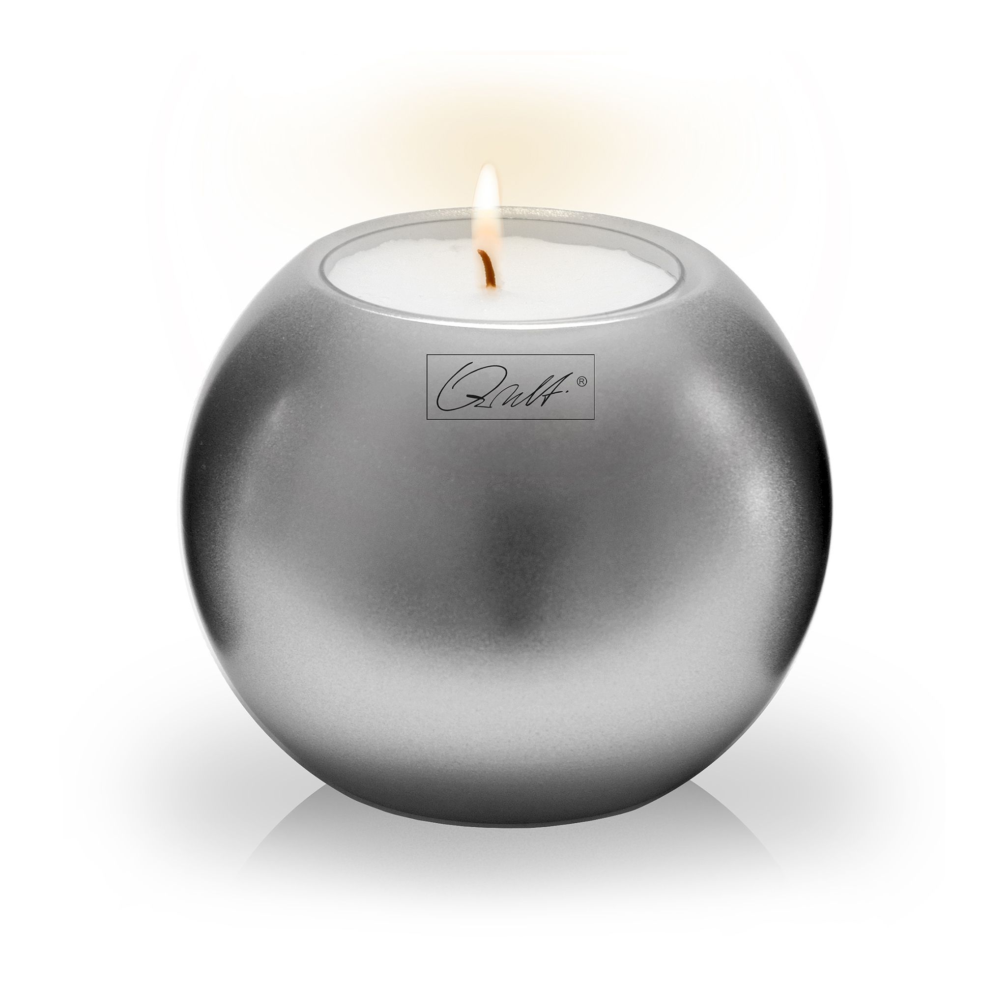 Qult Farluce Moon Metallic - Teelichthalter in Kerzenform Ø 10 cm - Silver Qult Farluce Moon Metallic - Teelichthalter in Kerzenform Ø 10 cm - Silver