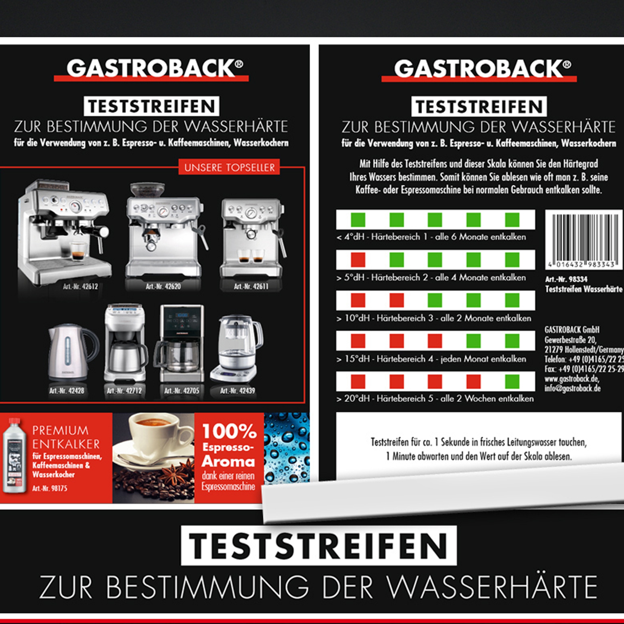 Gastroback - Test strip for water hardness