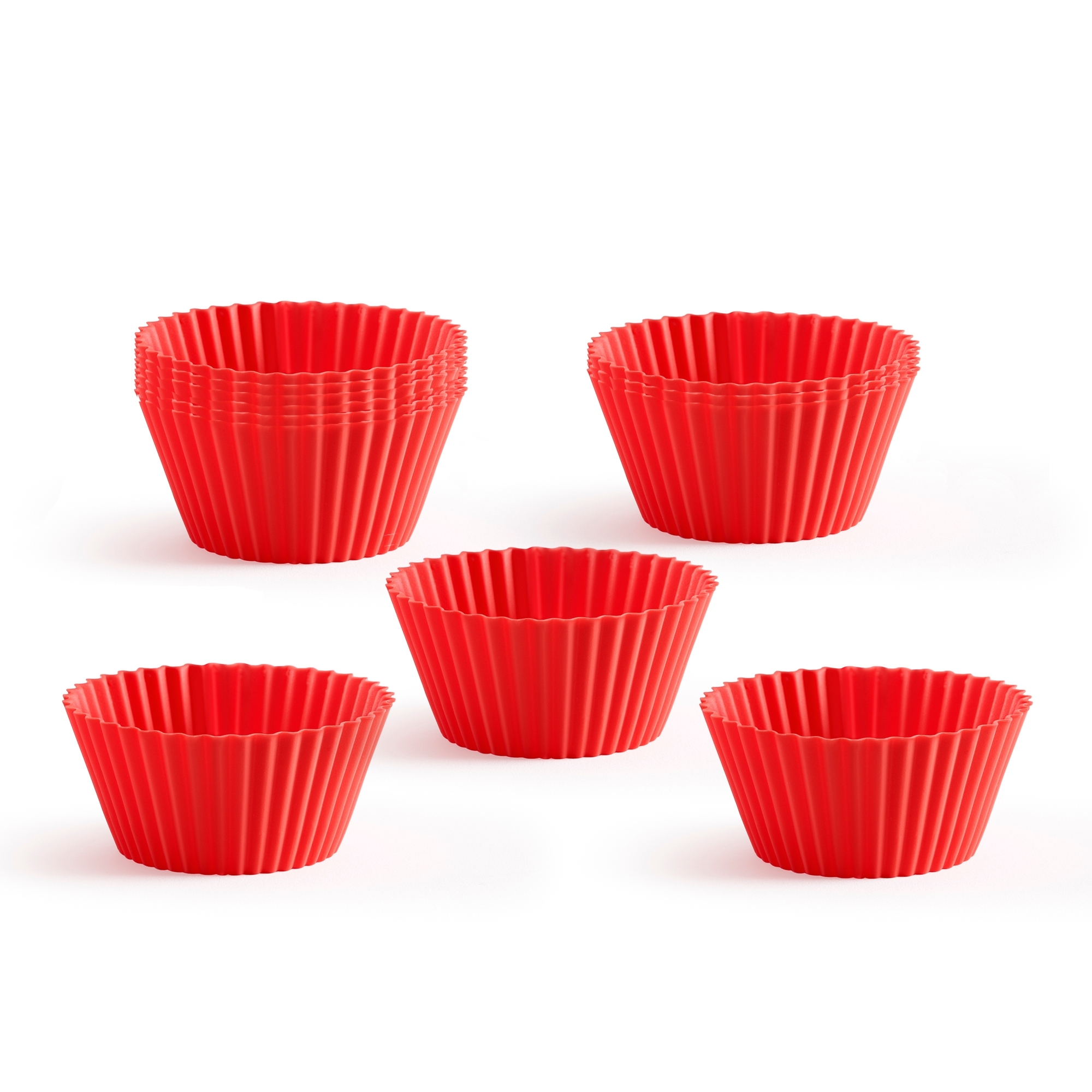 Lékué - Silicone muffin cases, set of 12, 7 cm red