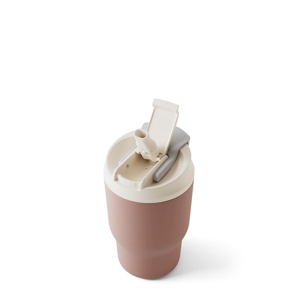 monbento - MB Travel Mug S Insulated Cup with Straw, Pink Moka