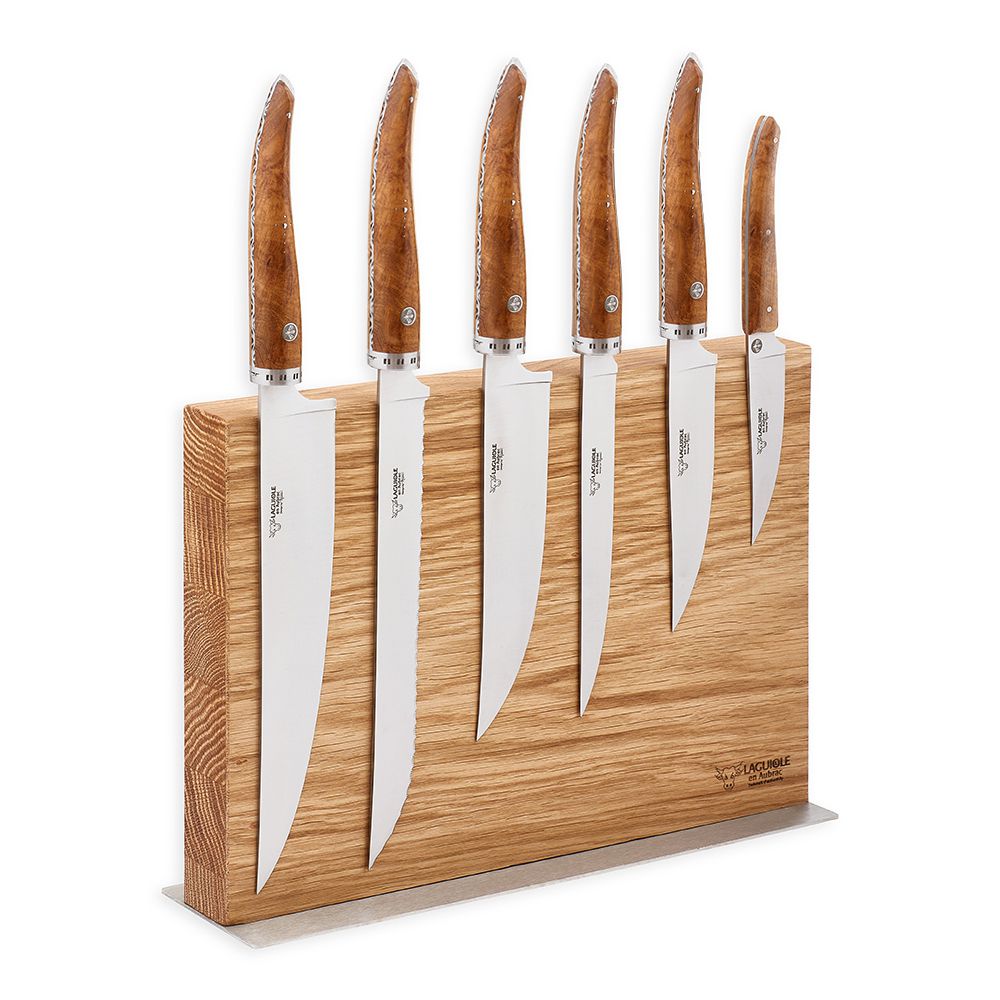 Laguiole - Knife block + 6 knives gourmet teak