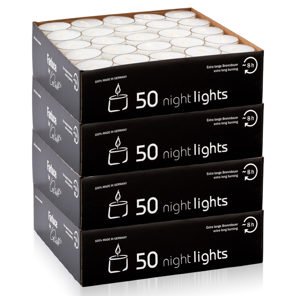 Qult Farluce Nightlights - 50 tealights nature - Ø 38 x 25 mm - White
