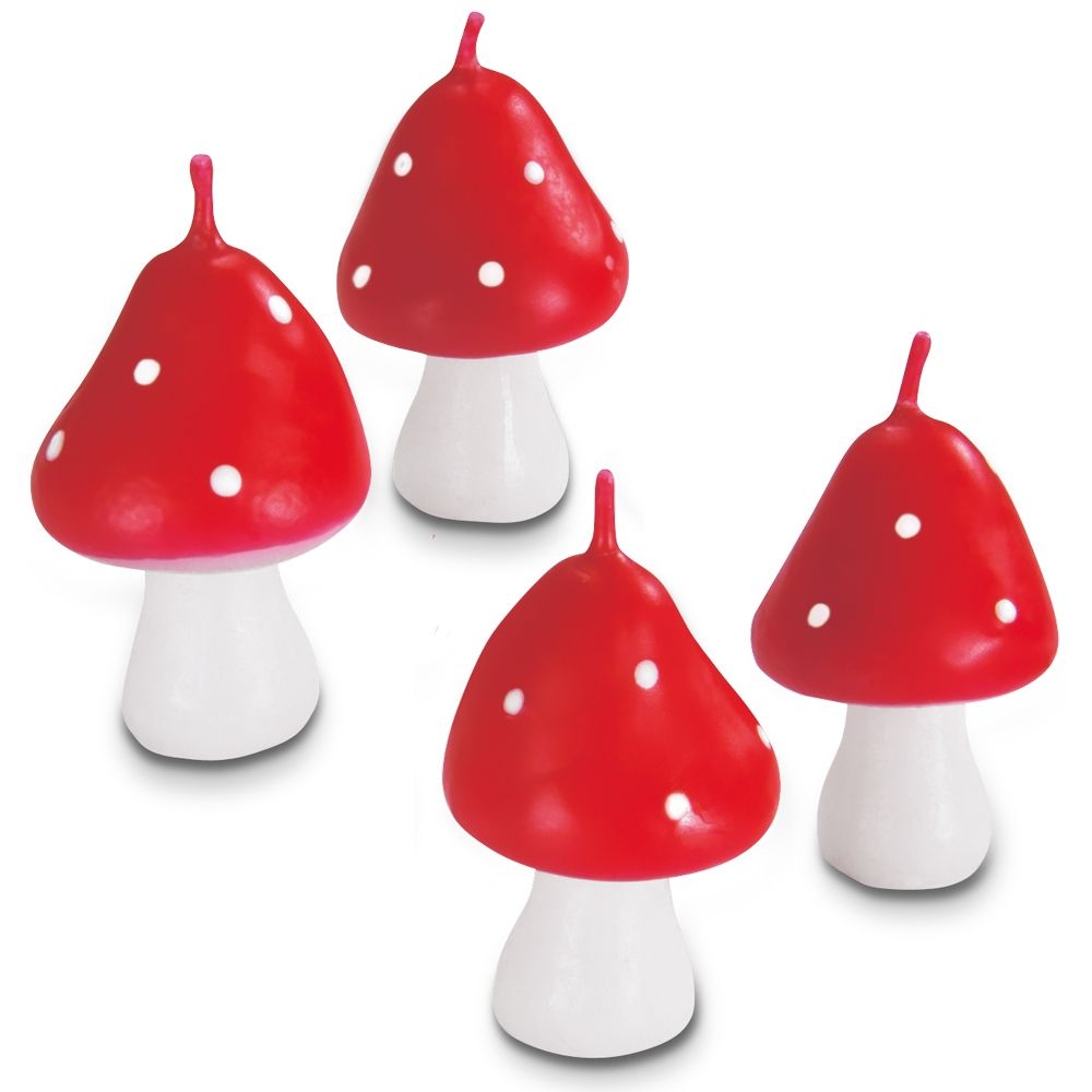 Städter - Candles Fly agaric red - 5 cm - 4 parts