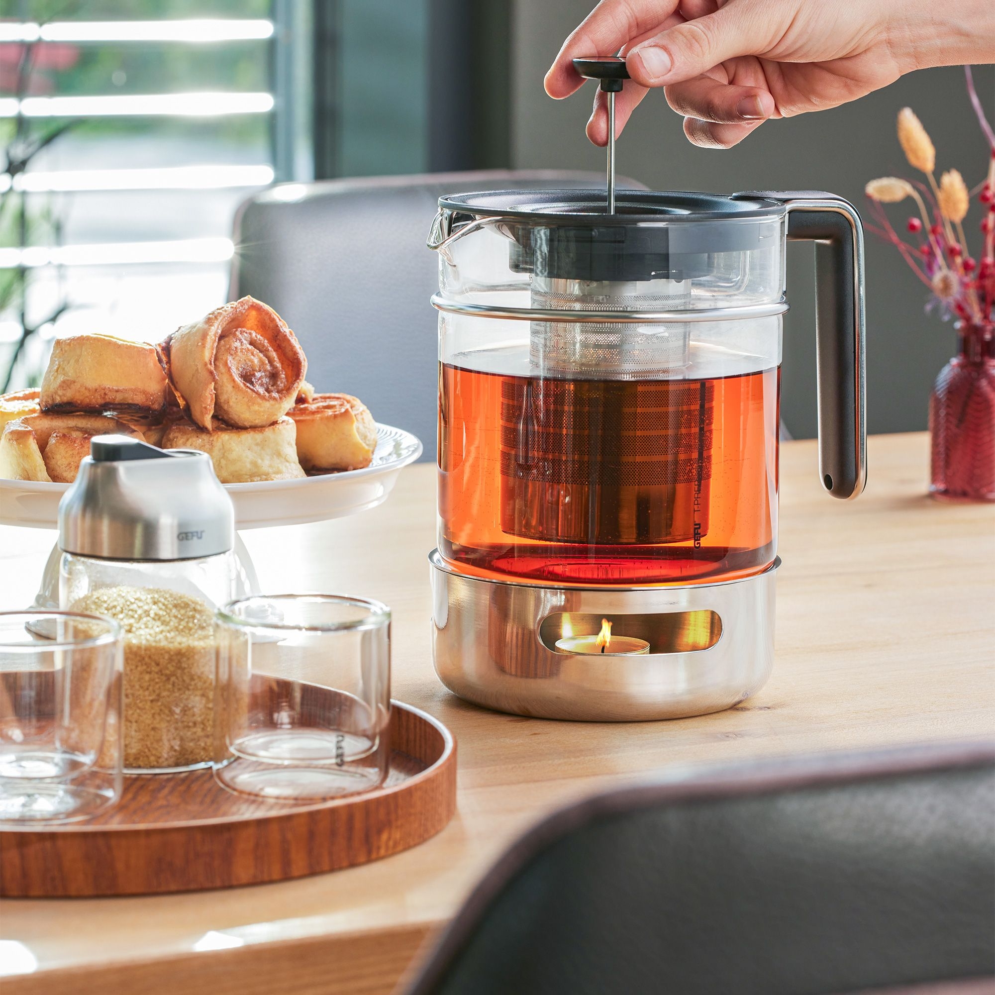 Gefu - teapot, 1.5 l incl. warmer T-PREP Gefu - teapot, 1.5 l incl. warmer T-PREP