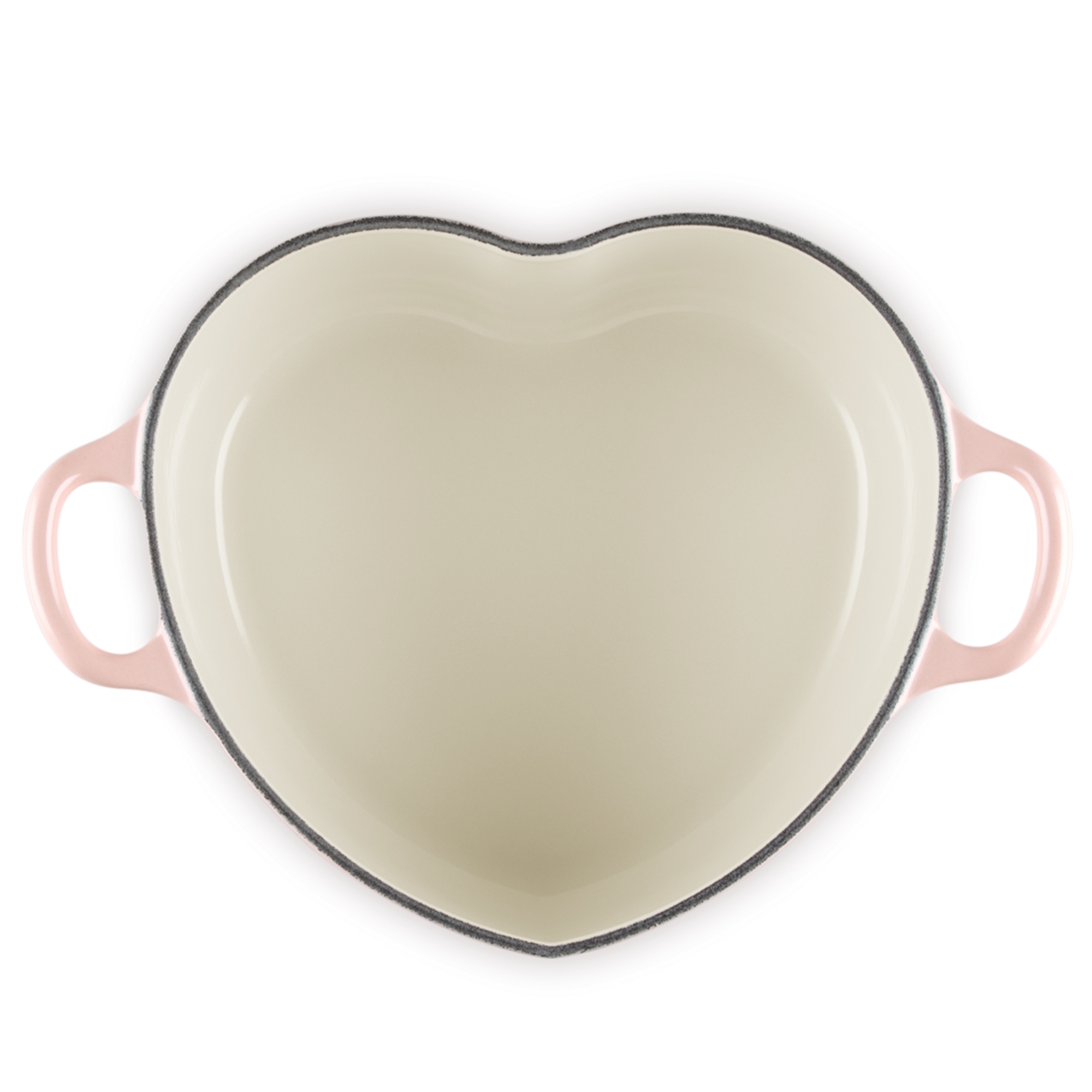 Heart-shaped Le Creuset cast iron casserole 1.9 L in peach